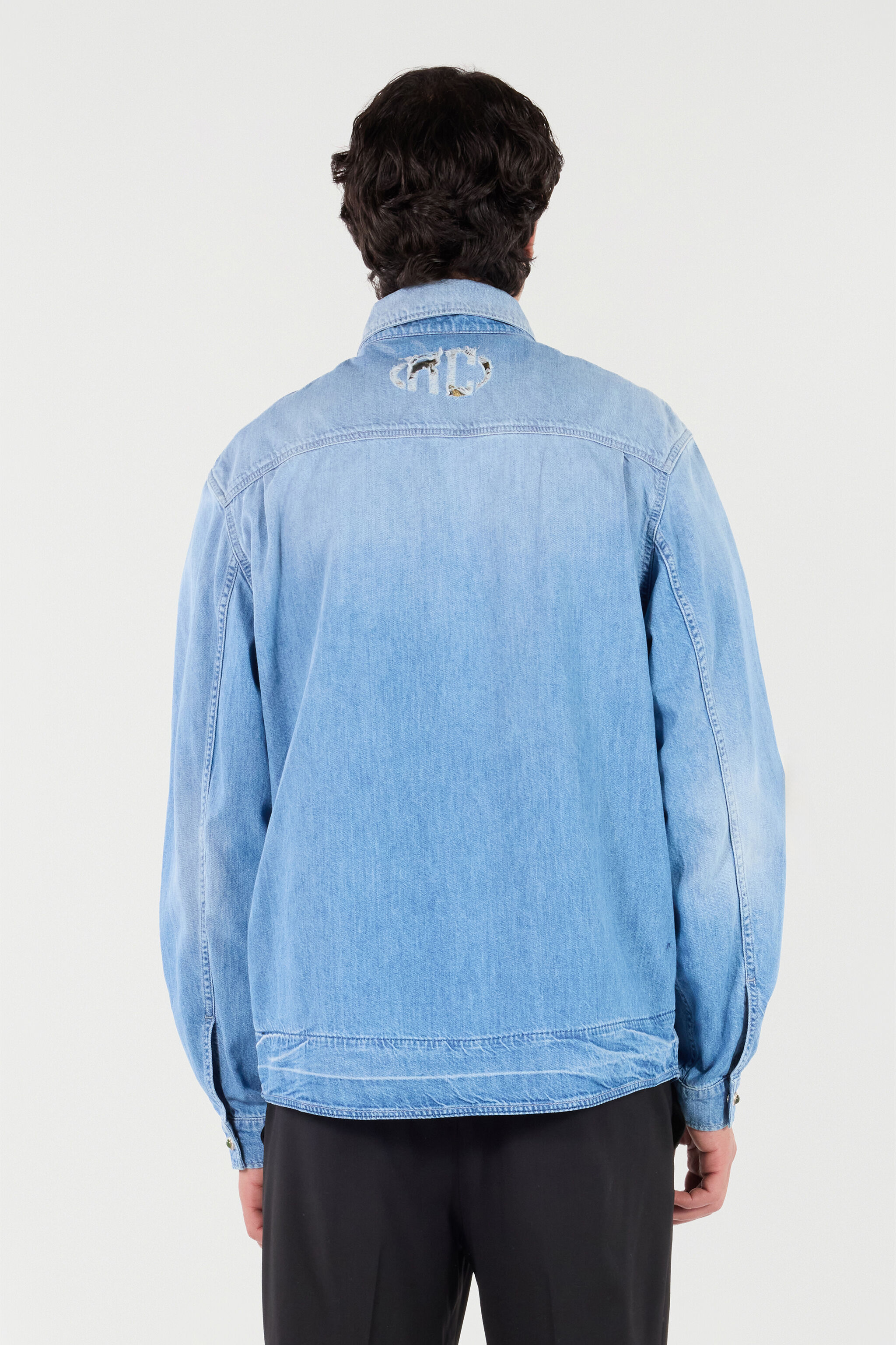 Denim Shirt With Jewel Buttons - 4