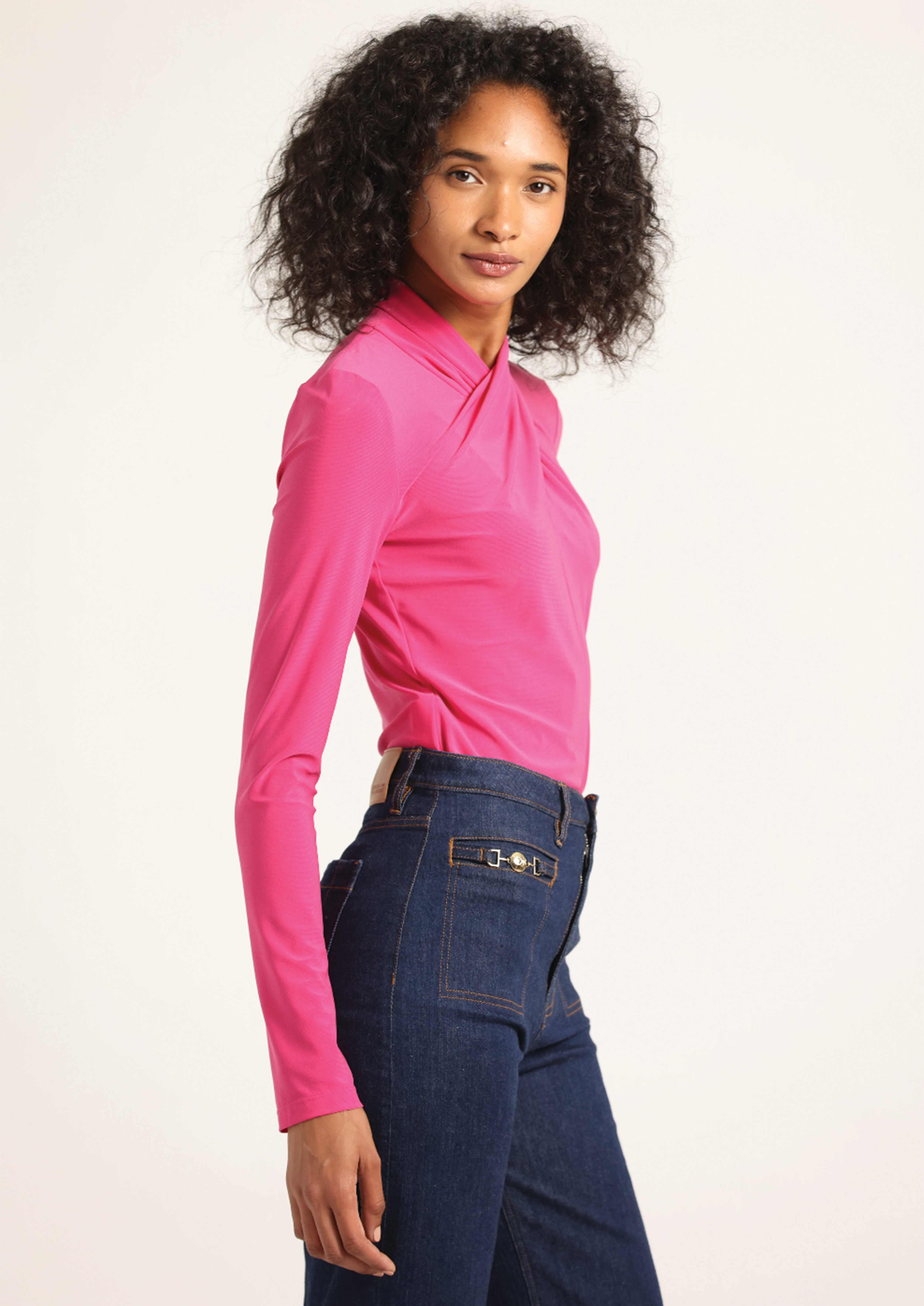 KRINI WRAP LONG SLEEVE JERSEY TOP - 2