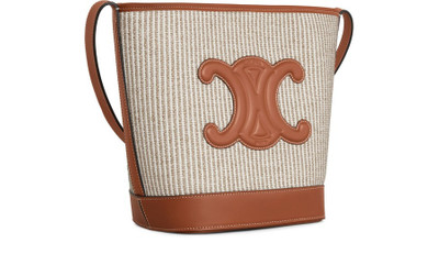 CELINE Small bucket cuir Triomphe in striped textile and calfskin outlook