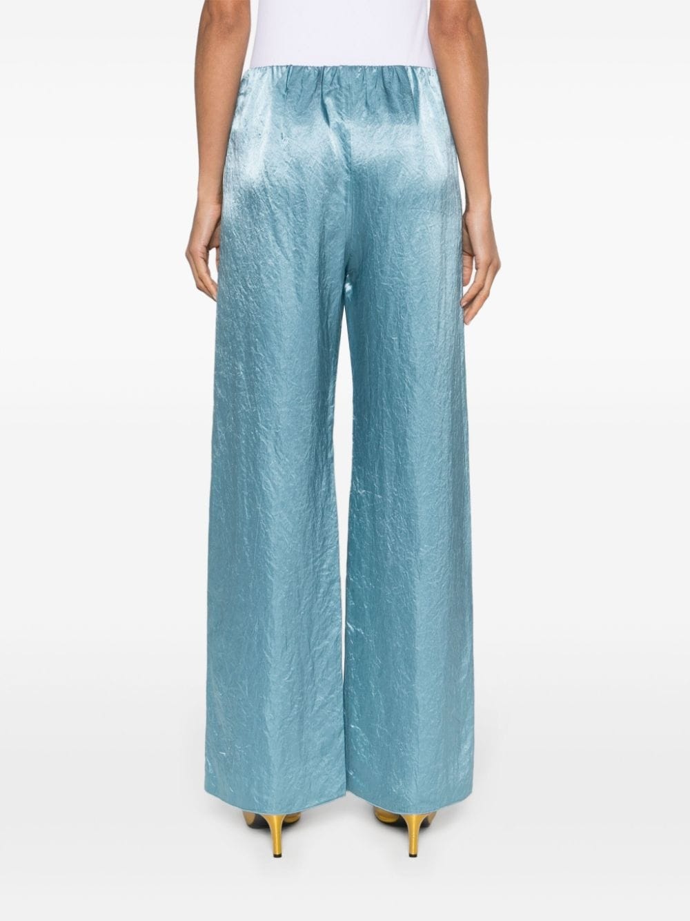 straight-leg satin trousers - 4