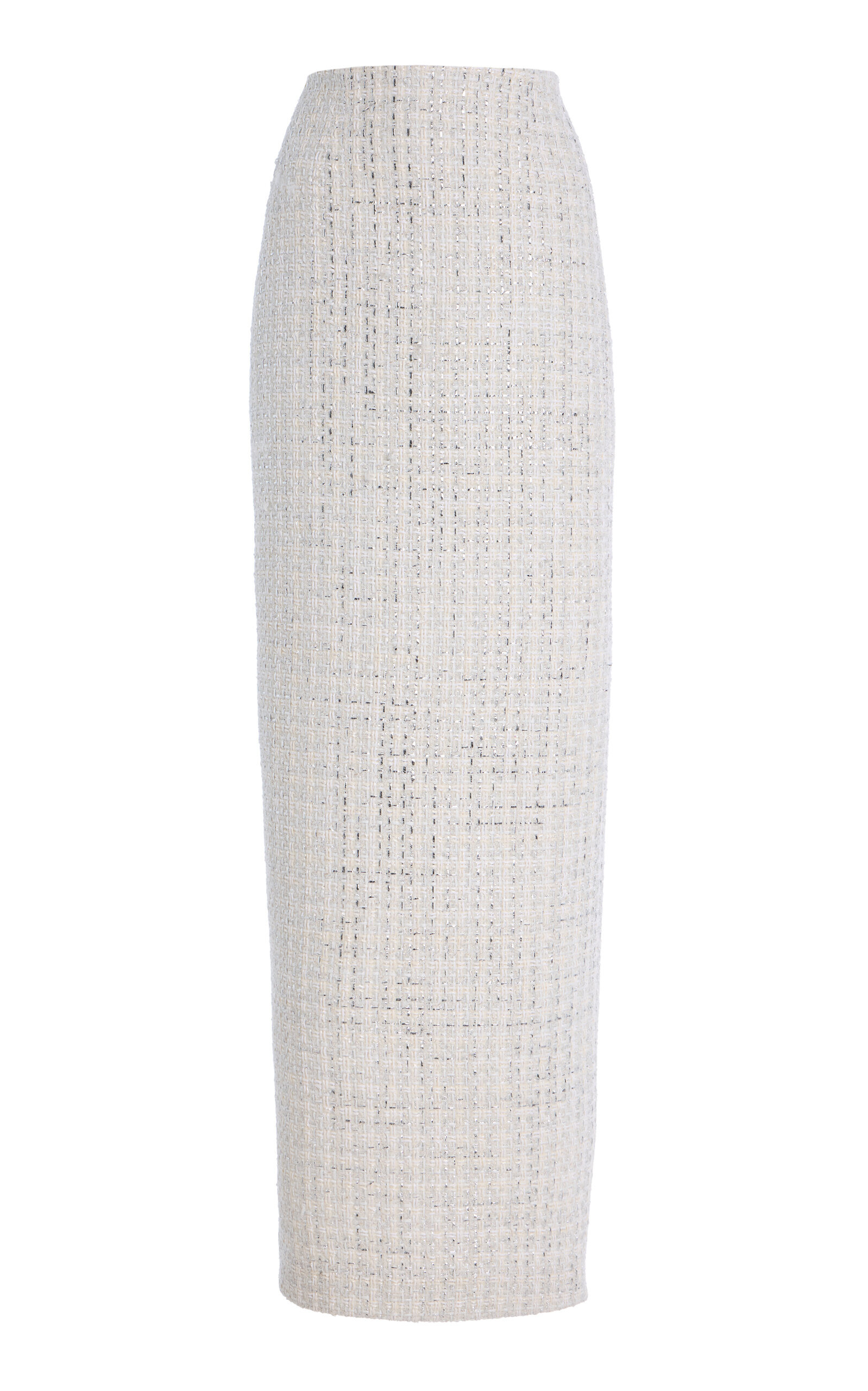 Mid-Rise Tweed Maxi Skirt ivory - 1