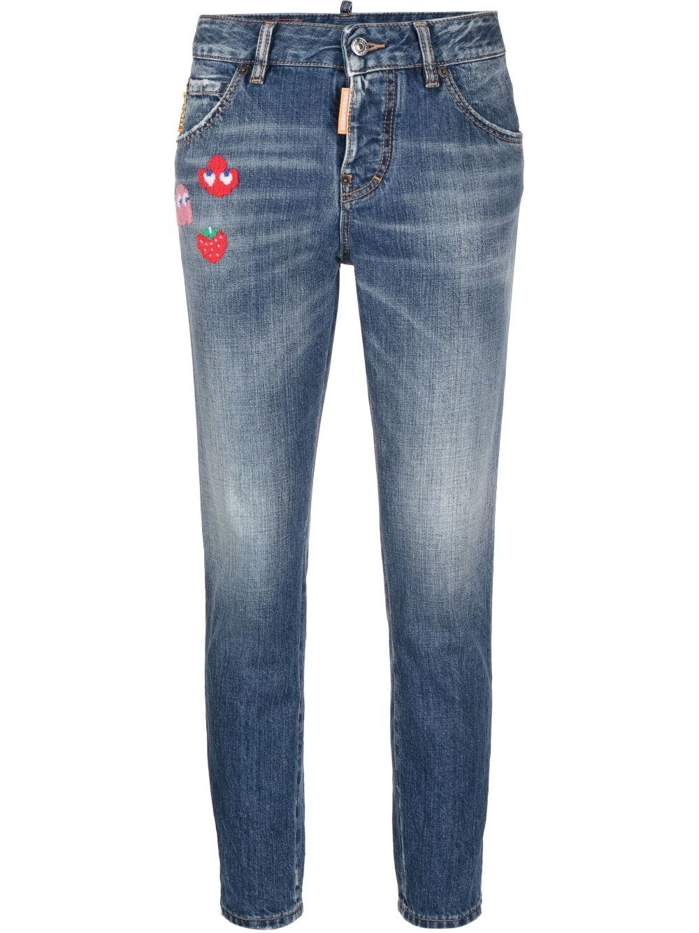 patch-detail denim jeans - 1