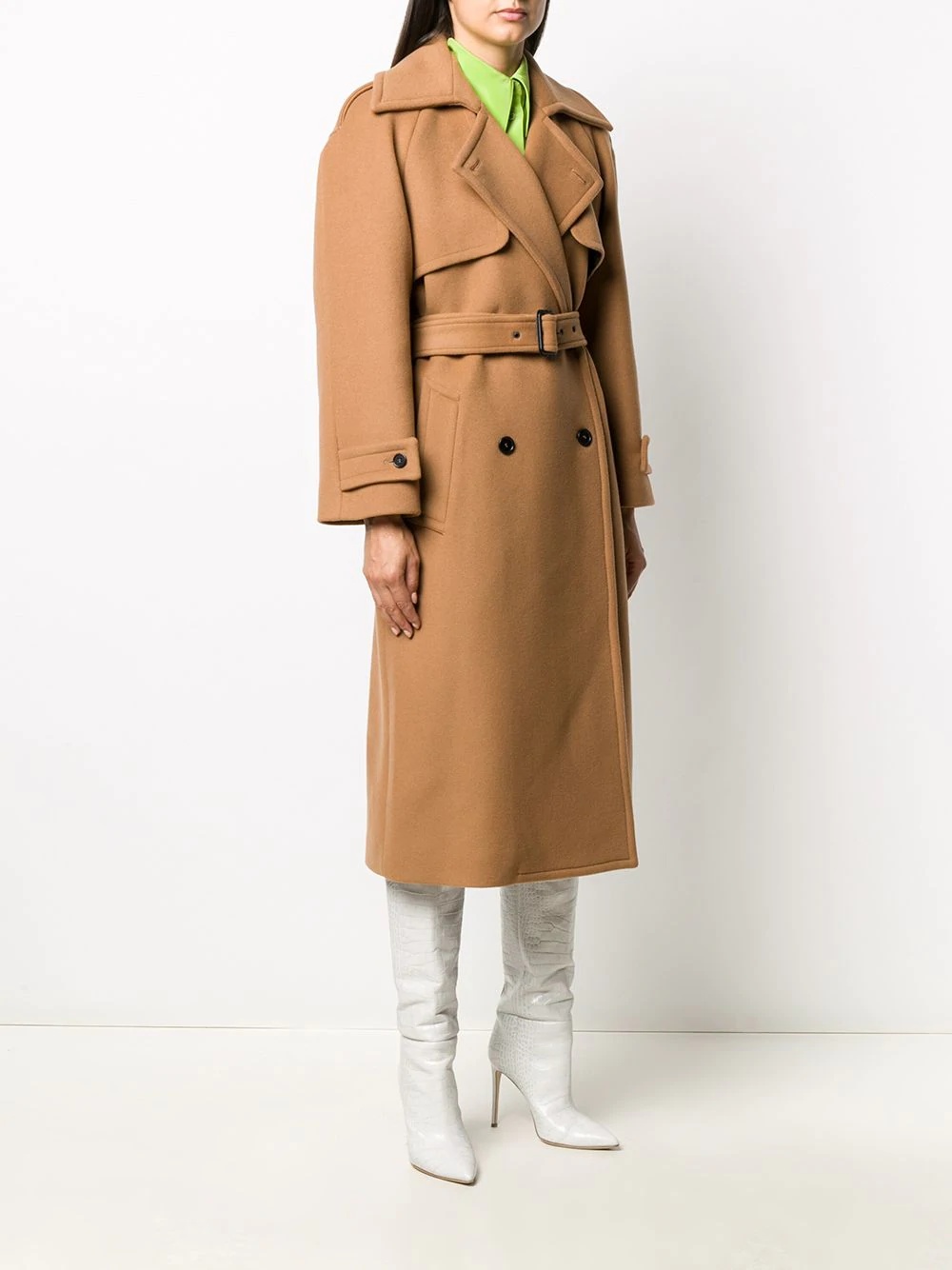 belted trench coat - 3