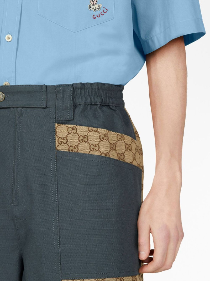 Cotton canvas bermuda short with GG inserts 6