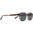 Arthur Round-Frame Tortoiseshell Acetate Optical Glasses with Clip-On UV Lenses - 8