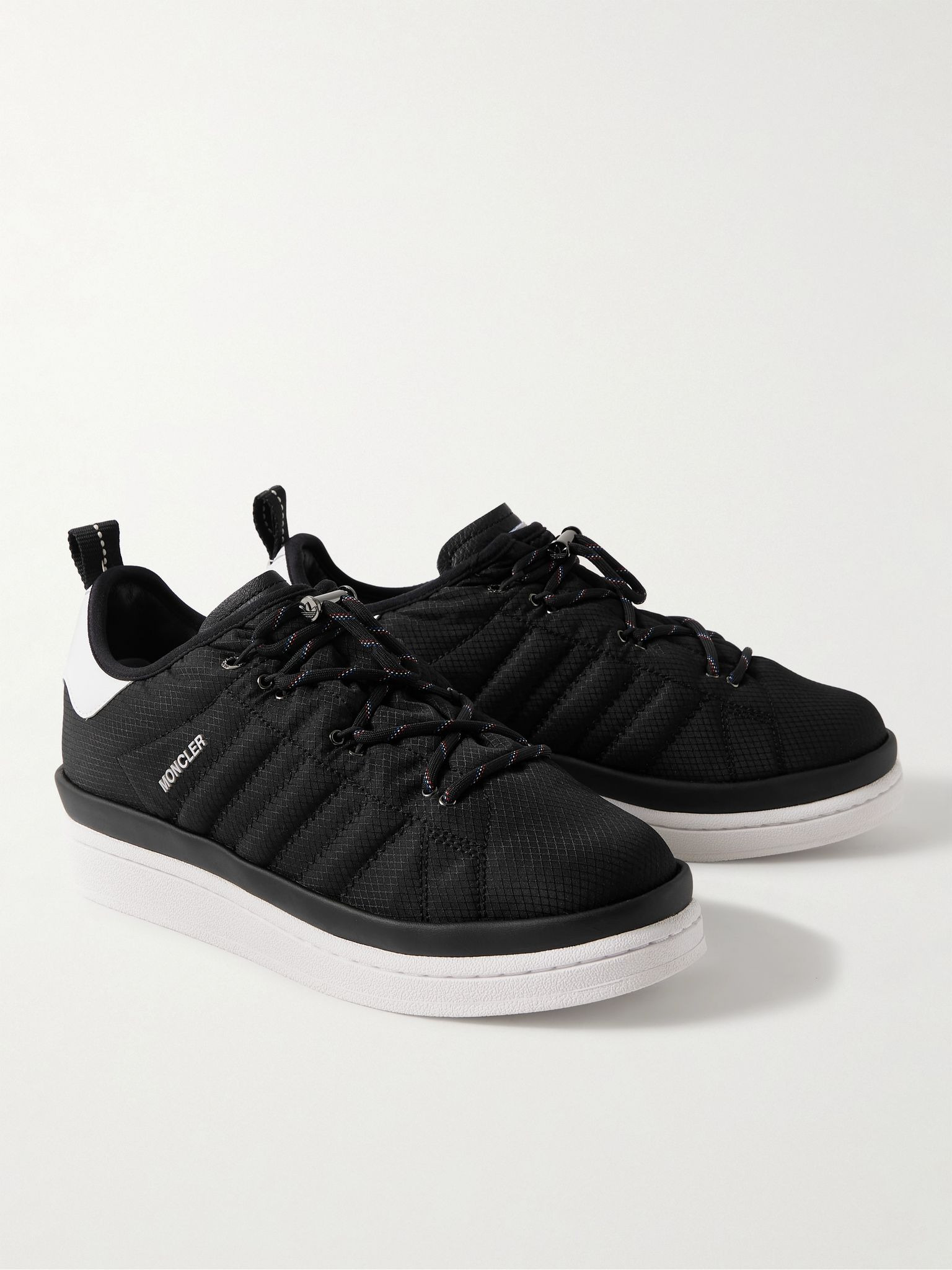 + adidas Originals Campus Leather-Trimmed Quilted GORE-TEX Sneakers Black - 4