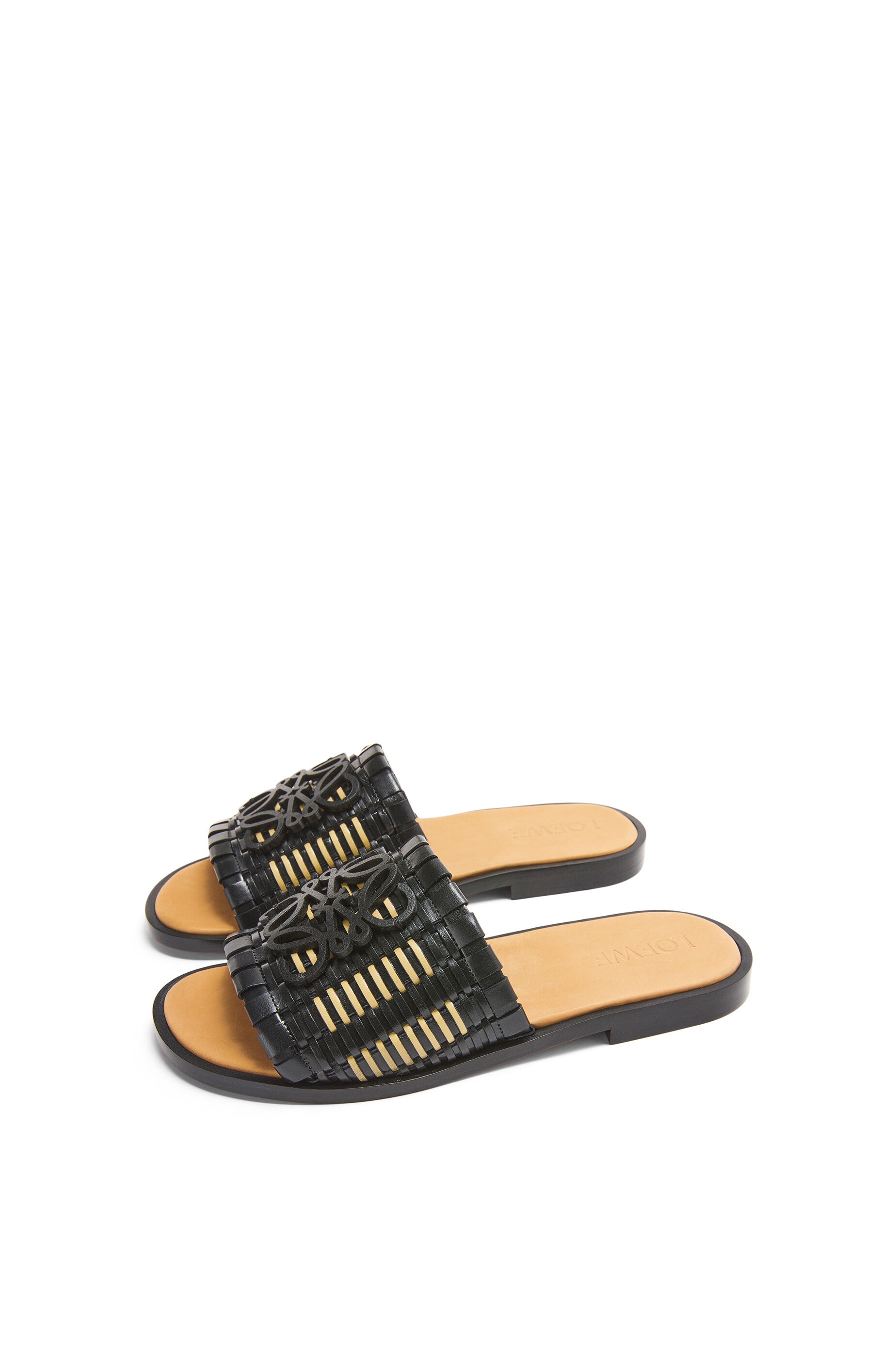 Anagram woven slide in calfskin - 2