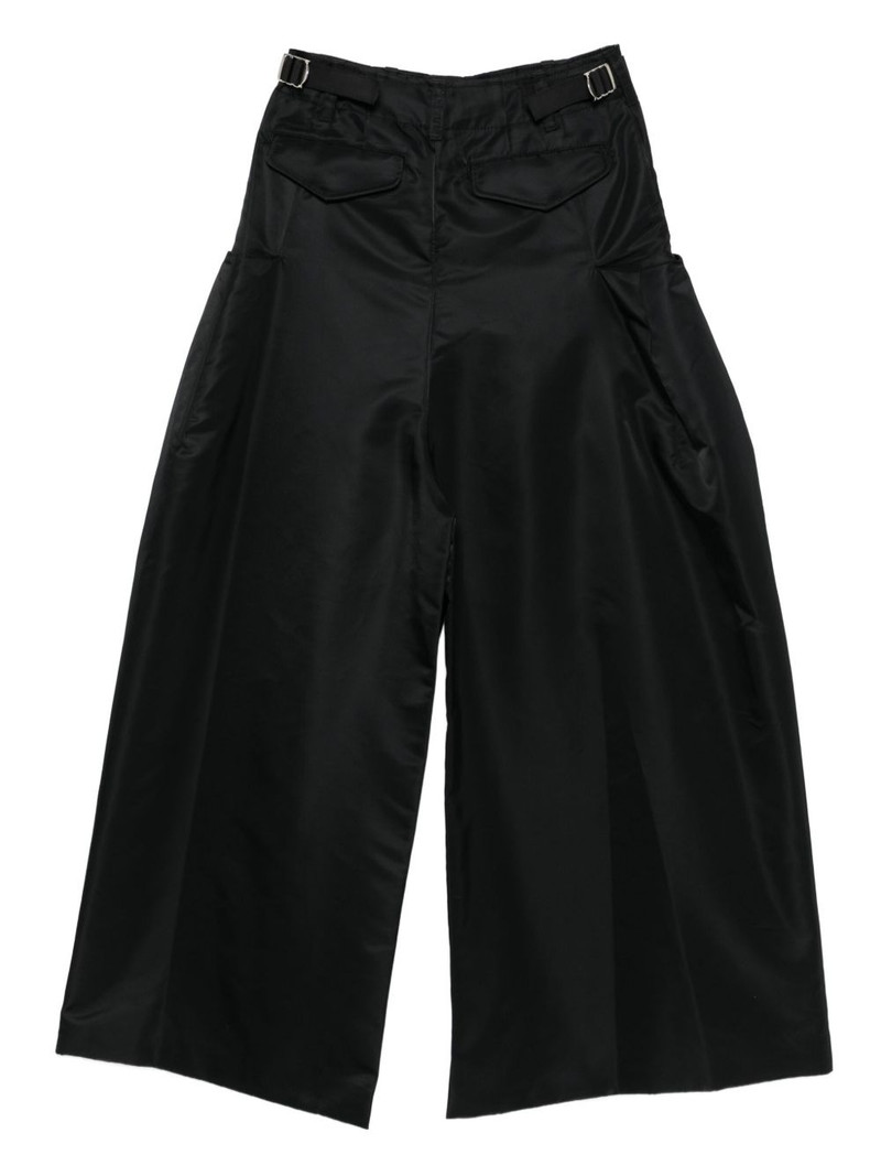 sacai buckle-detail wide-leg trousers outlook