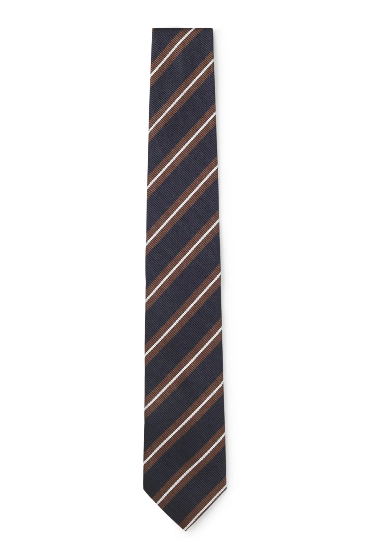 SILK-BLEND TIE WITH DIAGONAL STRIPES - 1