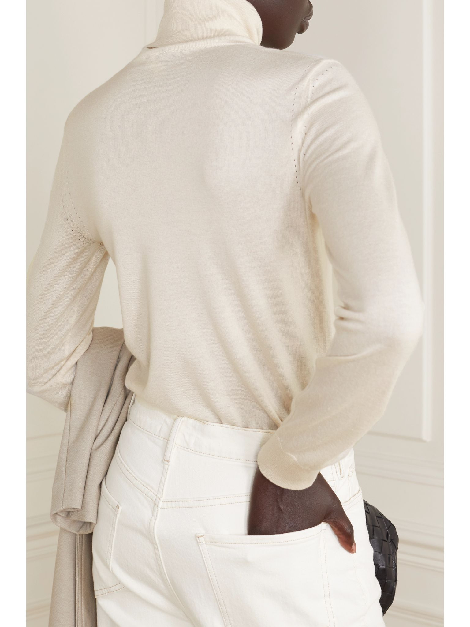 Cashmere turtleneck sweater Ivory - 4