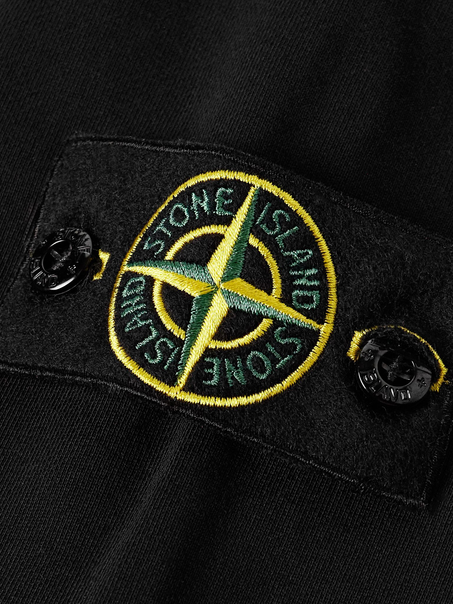 Logo-Appliquéd Organic Cotton-Jersey Hoodie Black - 4