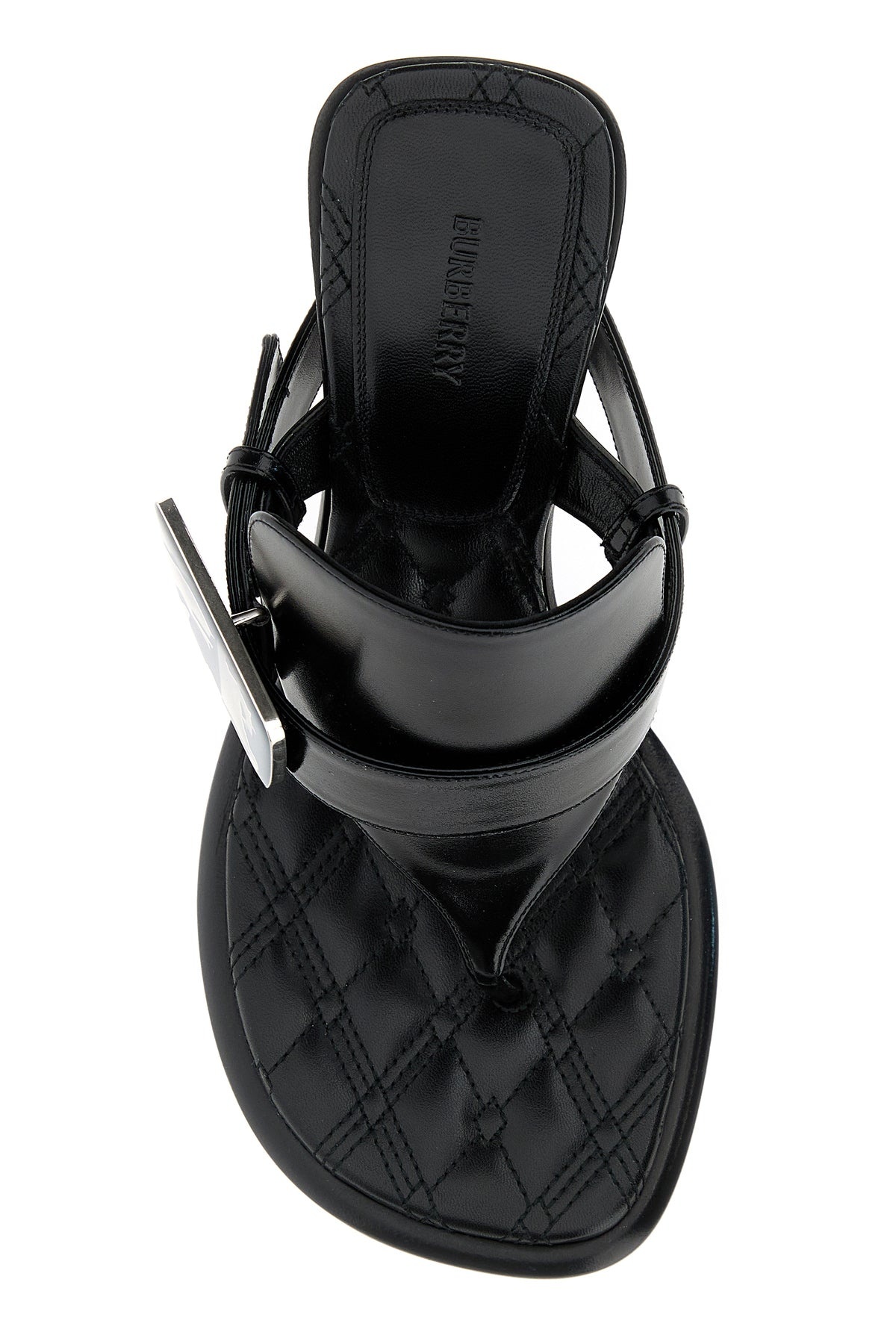 Black leather Bay thong mules - 4