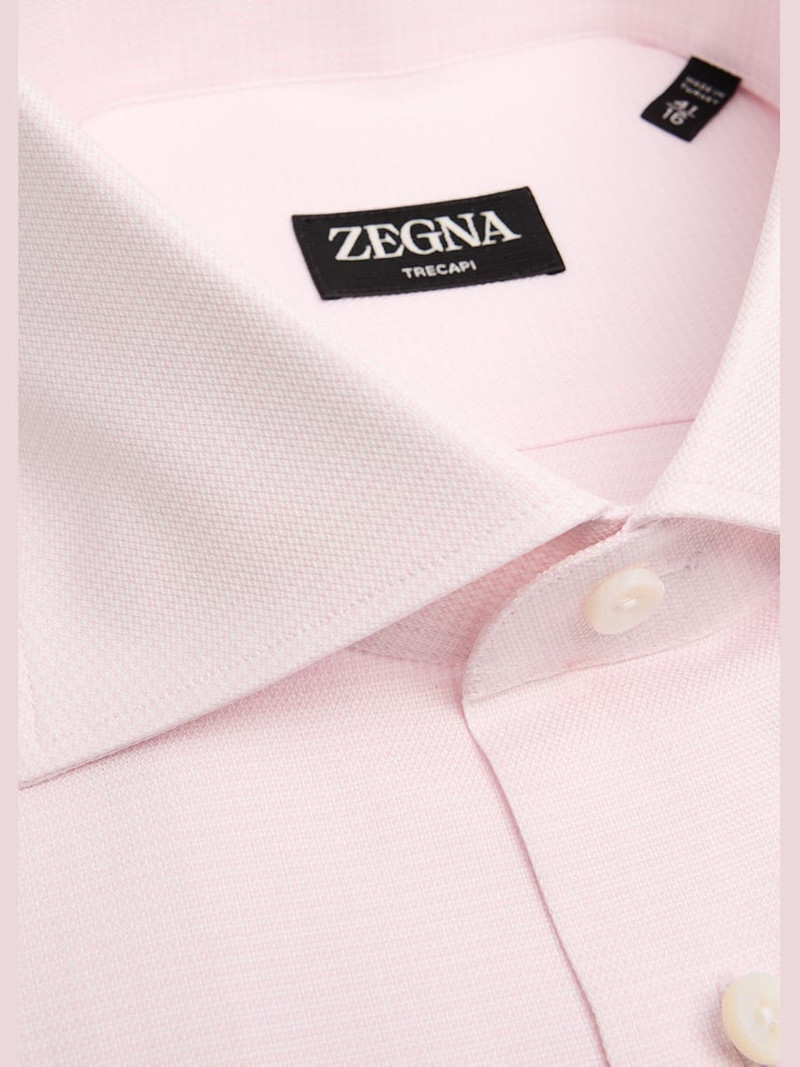 ZEGNA Men's Trecapi Cotton Micro-Structure Dress Shirt outlook
