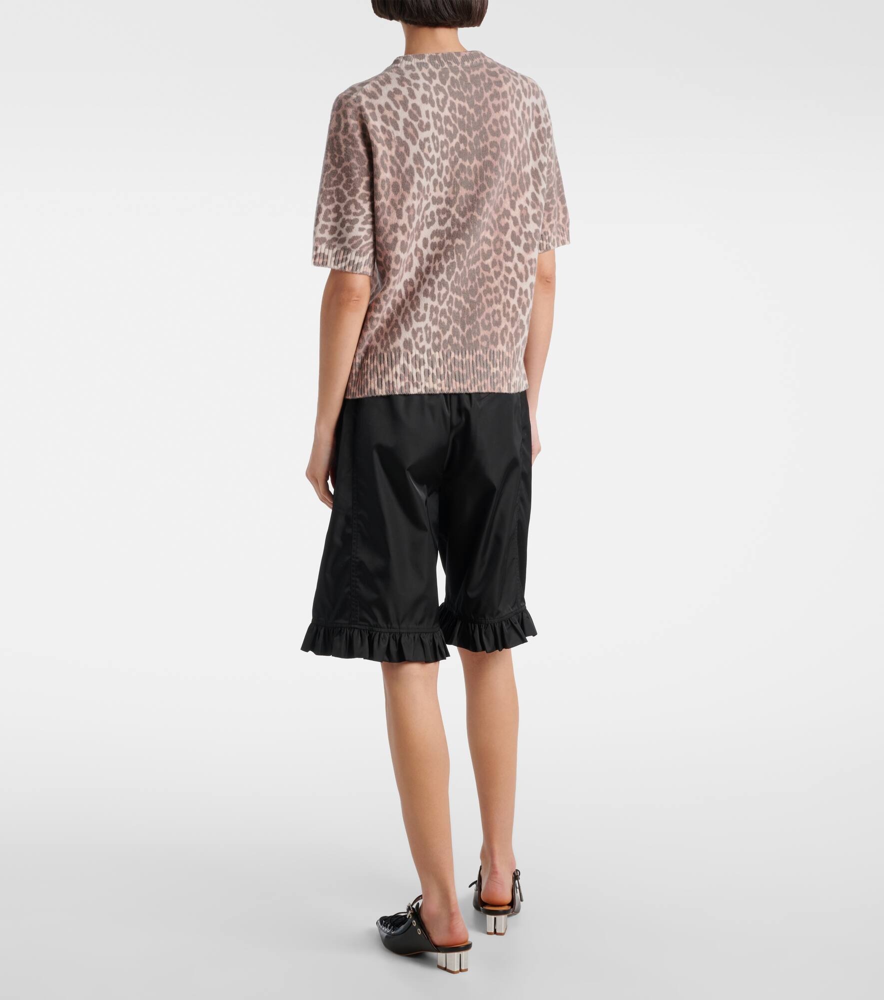 Logo leopard-print wool-blend top - 3