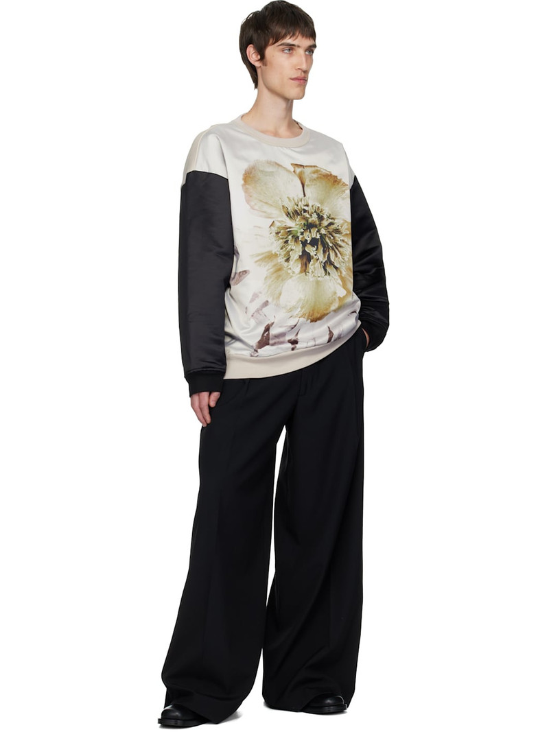 Dries Van Noten Off-White & Black Paneled Sweatshirt outlook