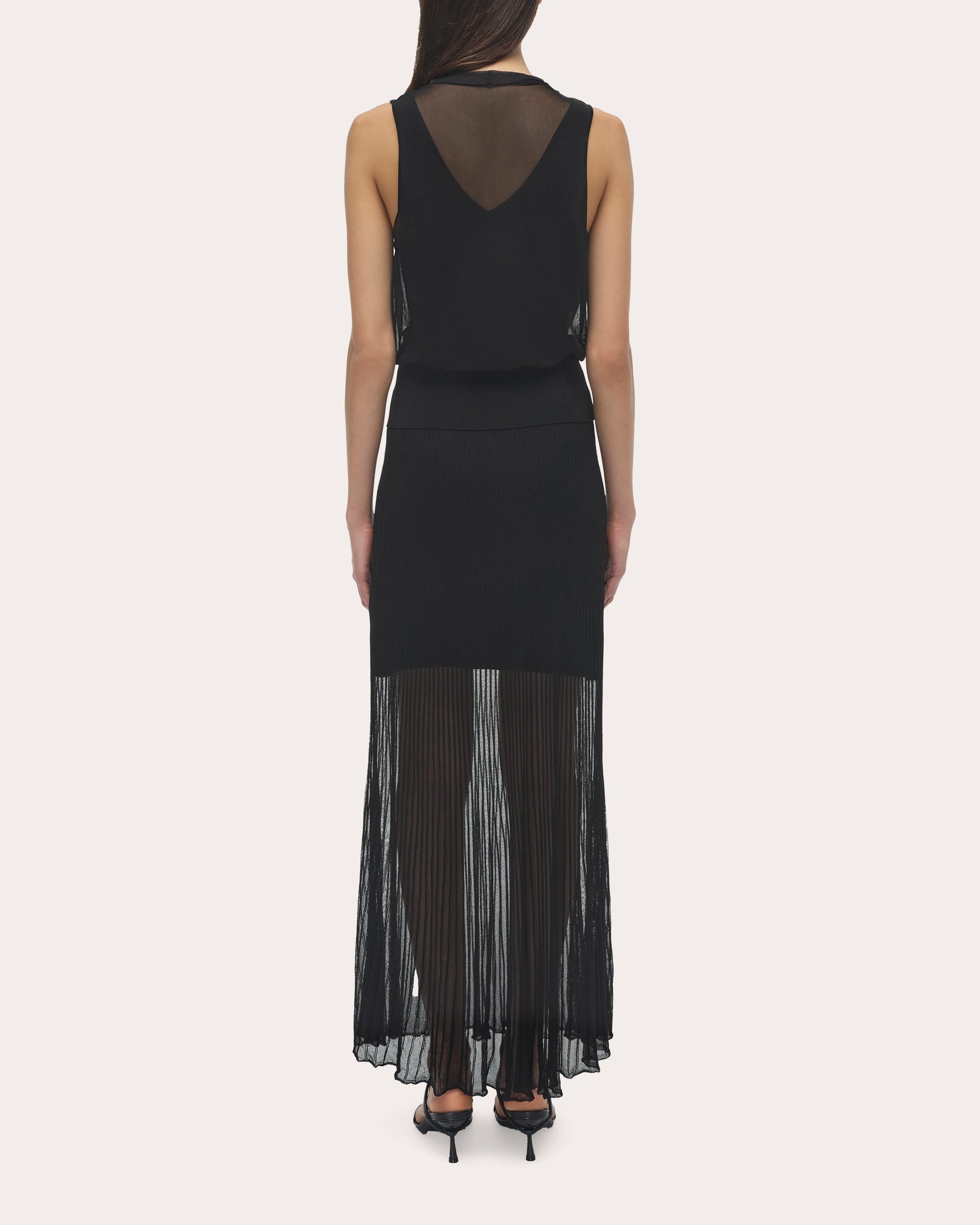 Gennie Sheer Rib Knit Maxi Skirt - 2