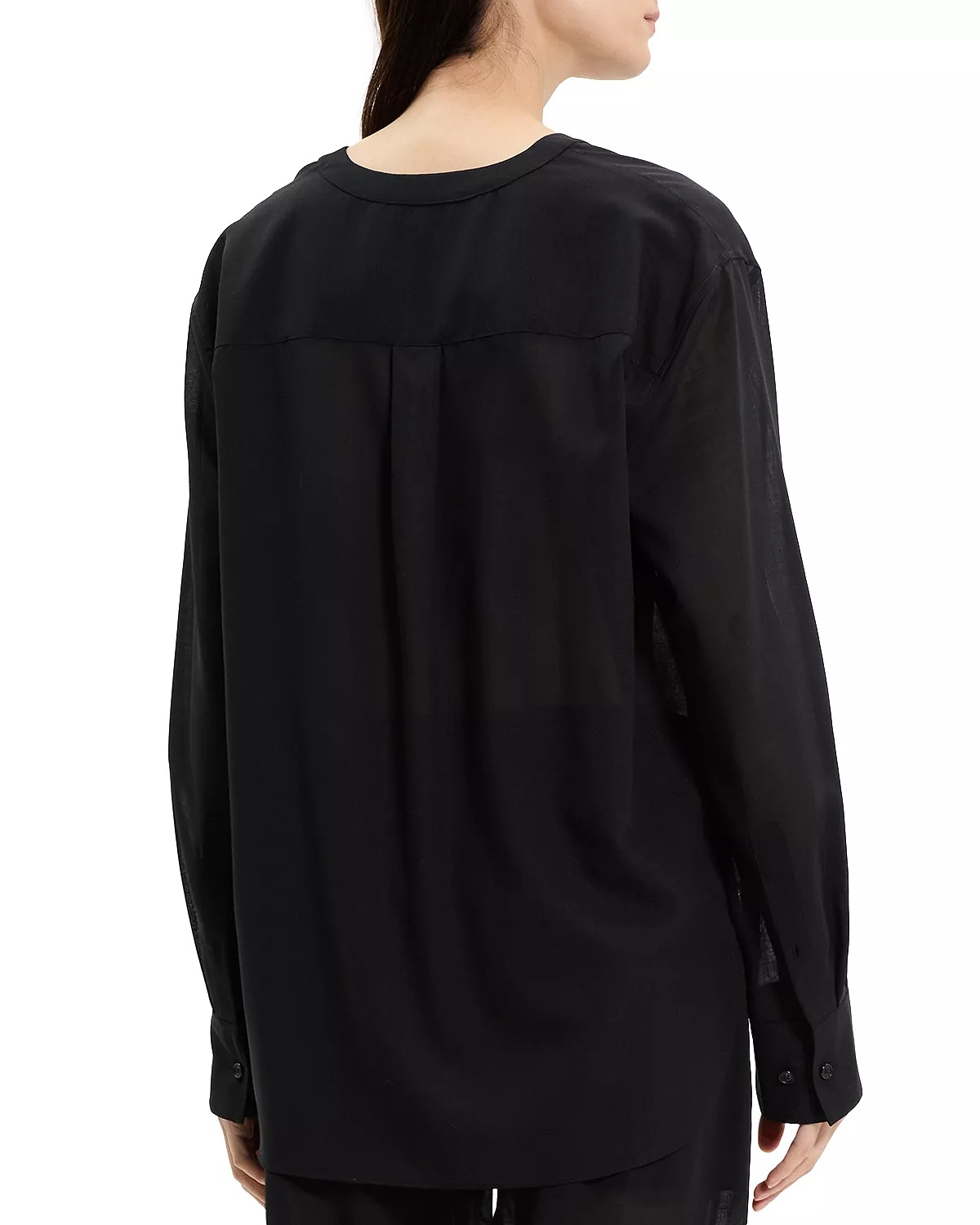 Oversized Collarless Shirt - 2