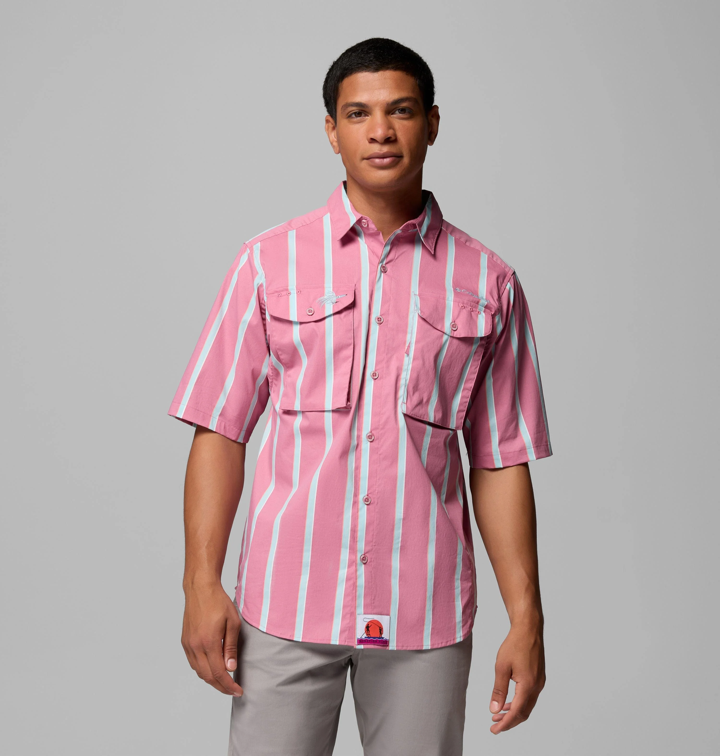 Men's PFG Bonefish Flats Printed Short Sleeve Shirt - 1