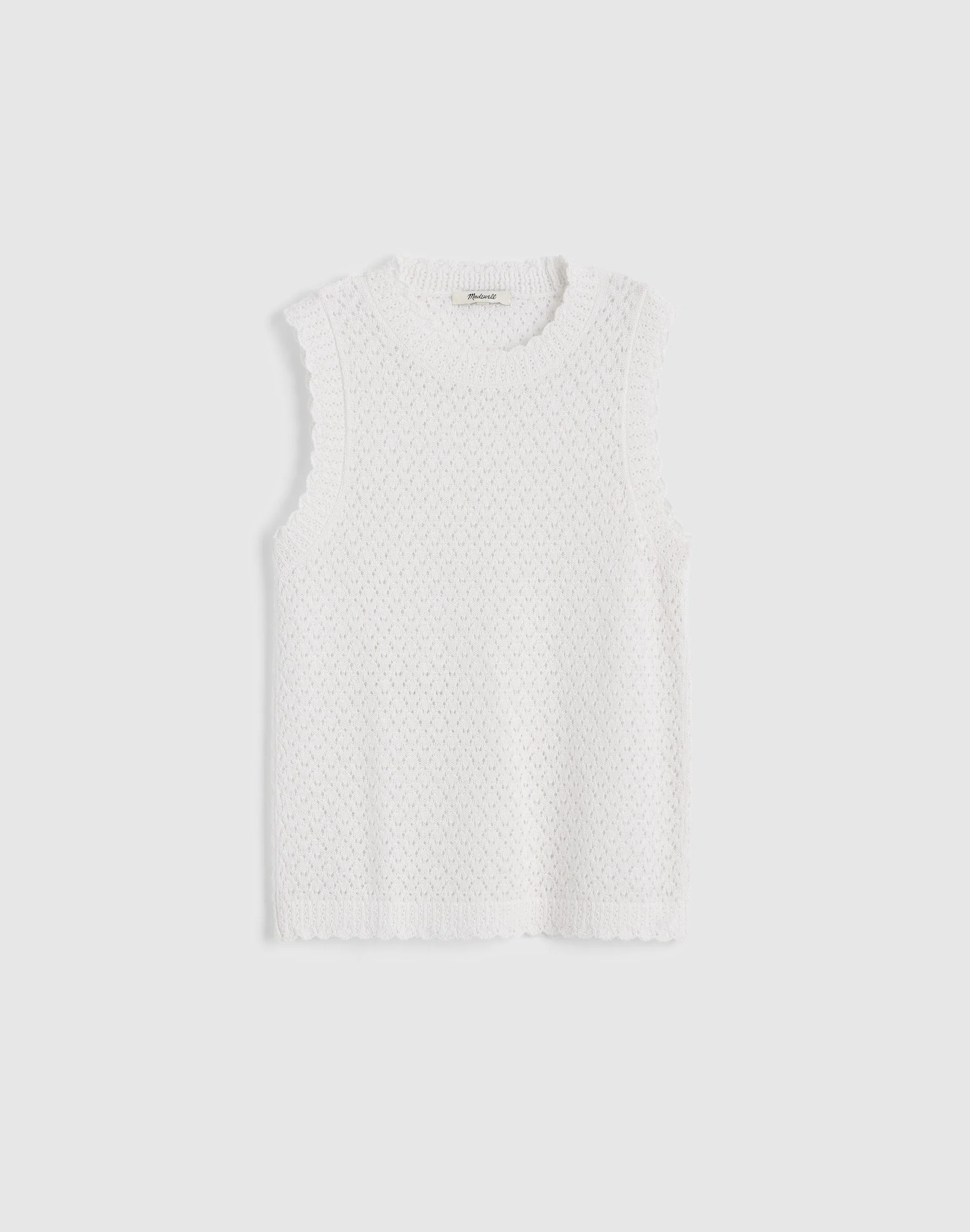 Pointelle-Knit Sleeveless Top - 1