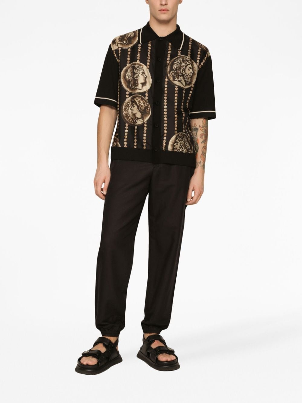 logo-patch drawstring-waist trousers - 3
