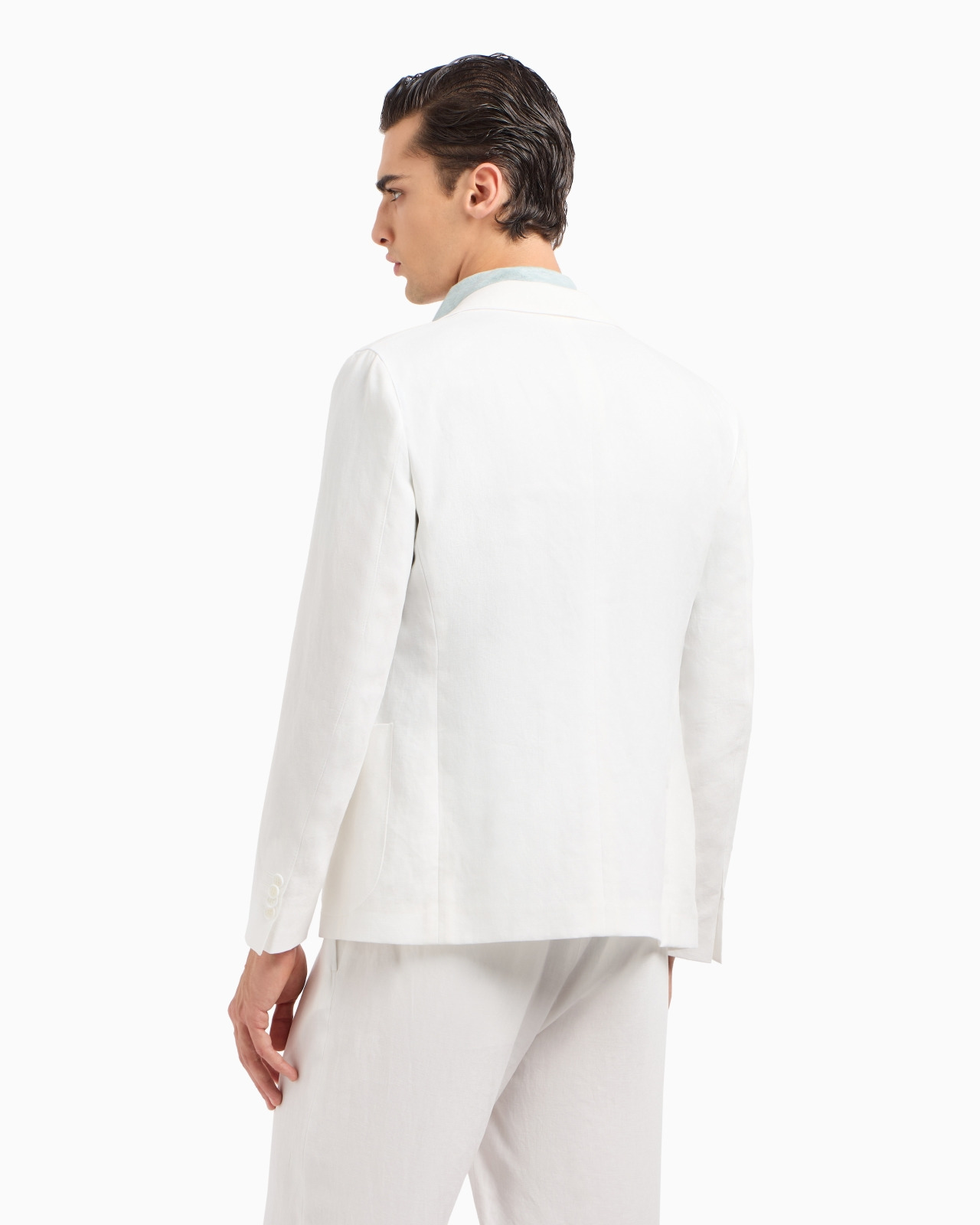 Upton line single-breasted jacket in pure linen canvas - 3