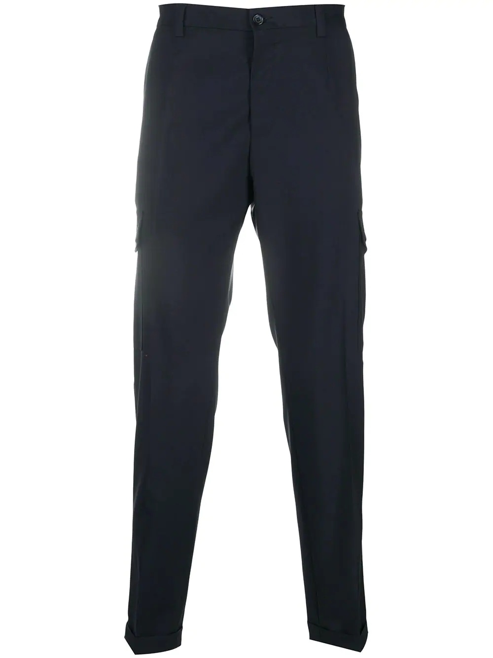 patch-pocket tapered trousers - 1