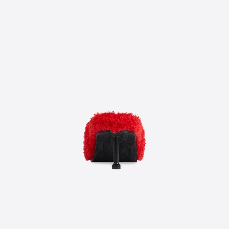 BALENCIAGA Women's Furry 80mm Sandal in Red/white/red outlook