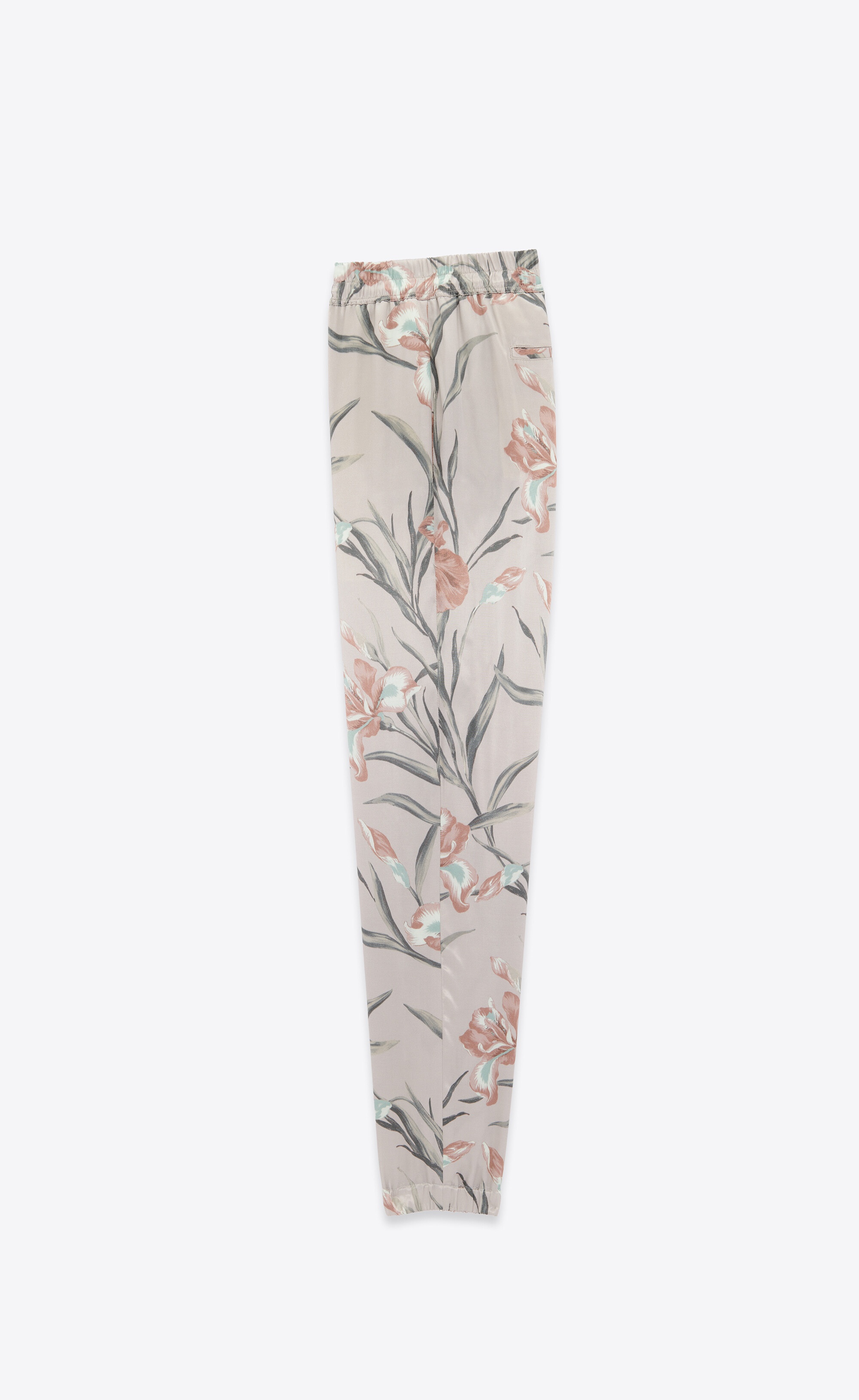 relaxed pants in floral satin - 2