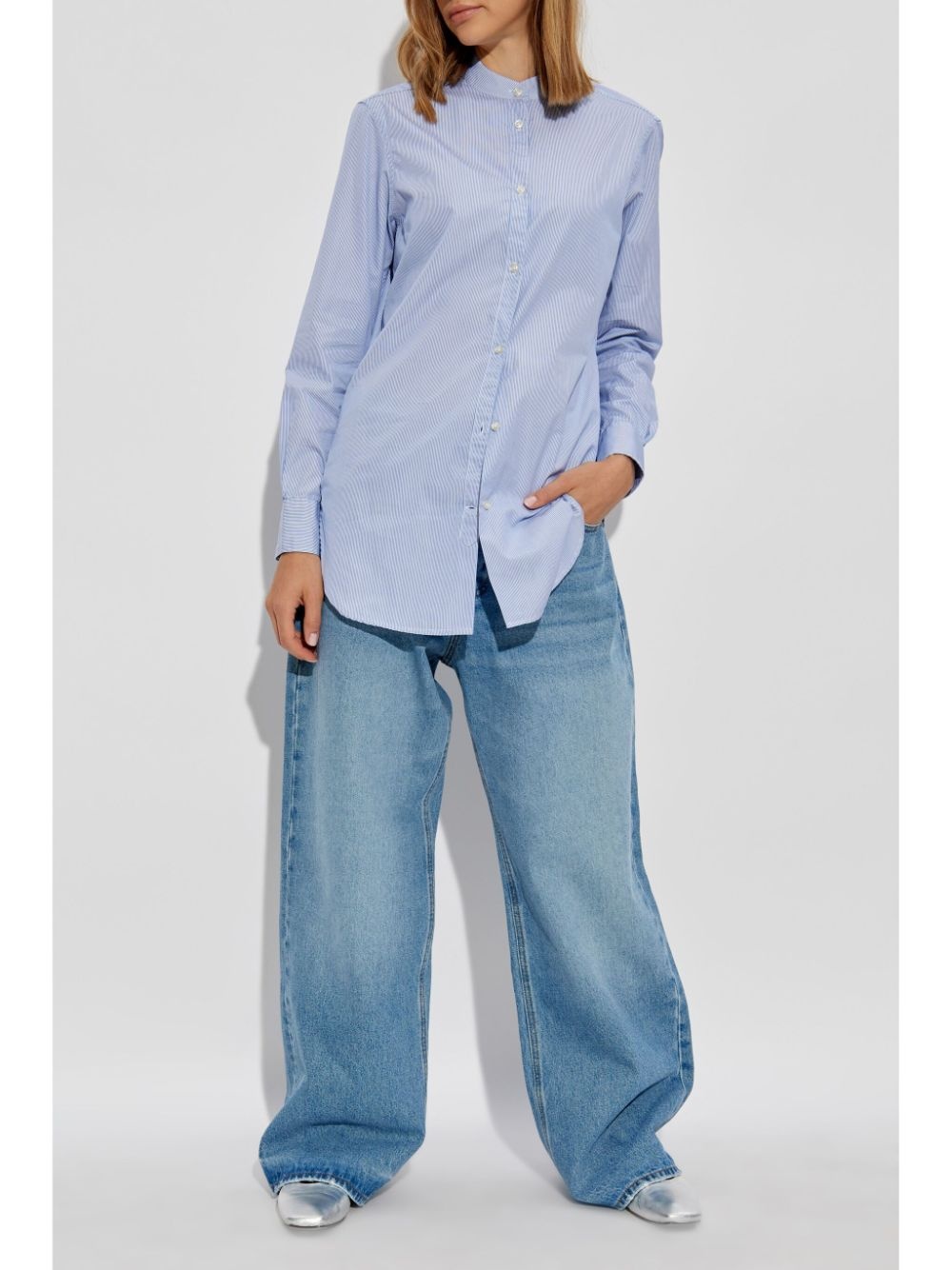 striped poplin shirt - 2