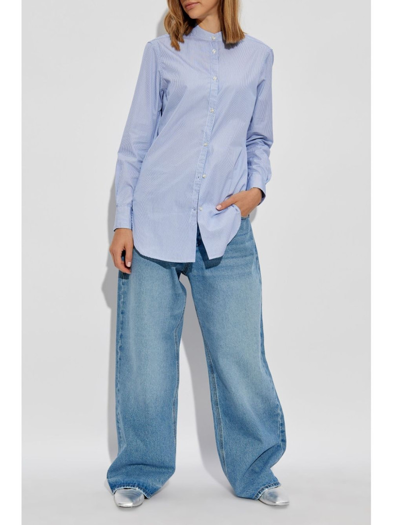 OFFICINE GÉNÉRALE striped poplin shirt outlook