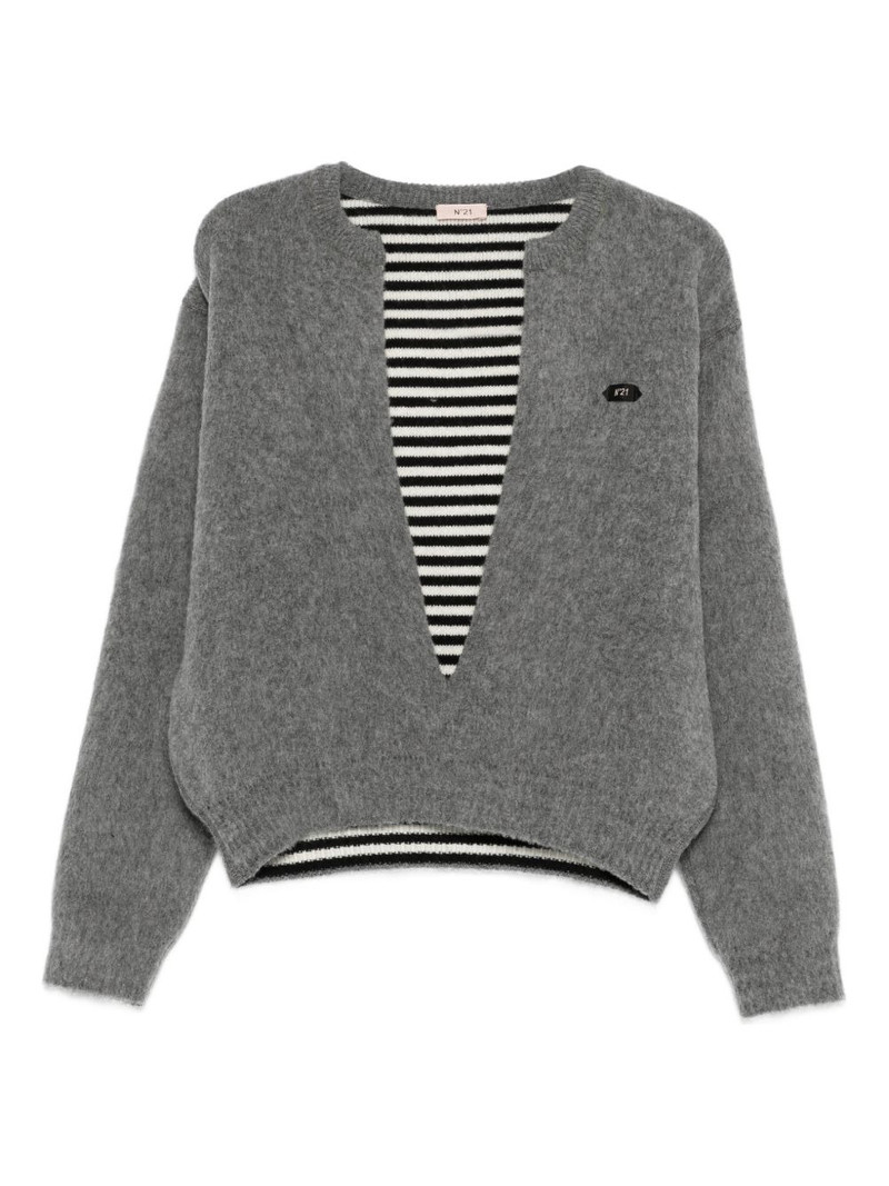 plunging V-neck sweater 1