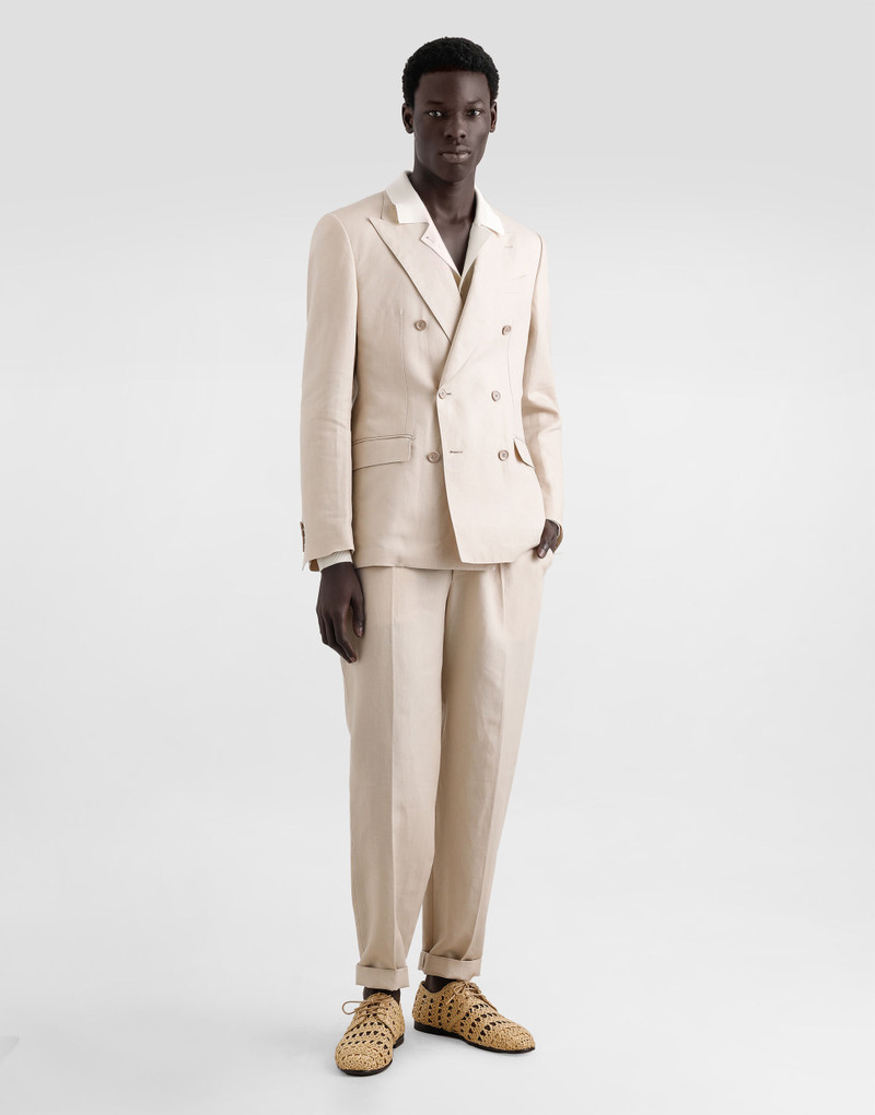 Dolce & Gabbana Linen fabric pants with turn-ups outlook