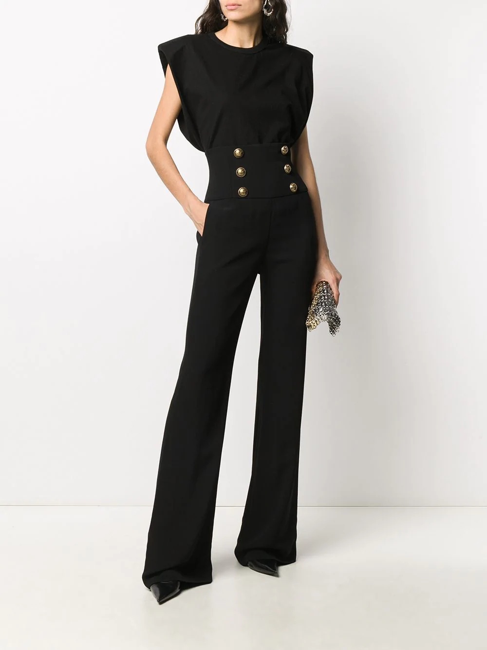 high-waist bootcut trousers - 2