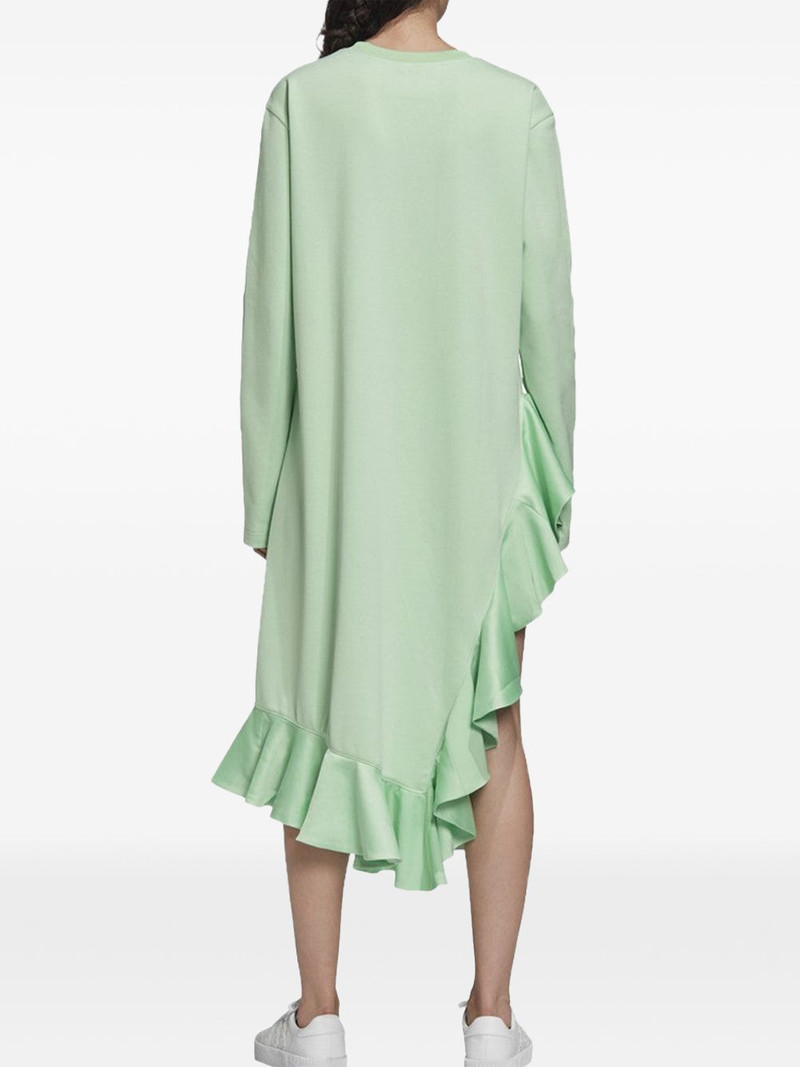 adidas ruffled long-sleeve asymmetric dress outlook
