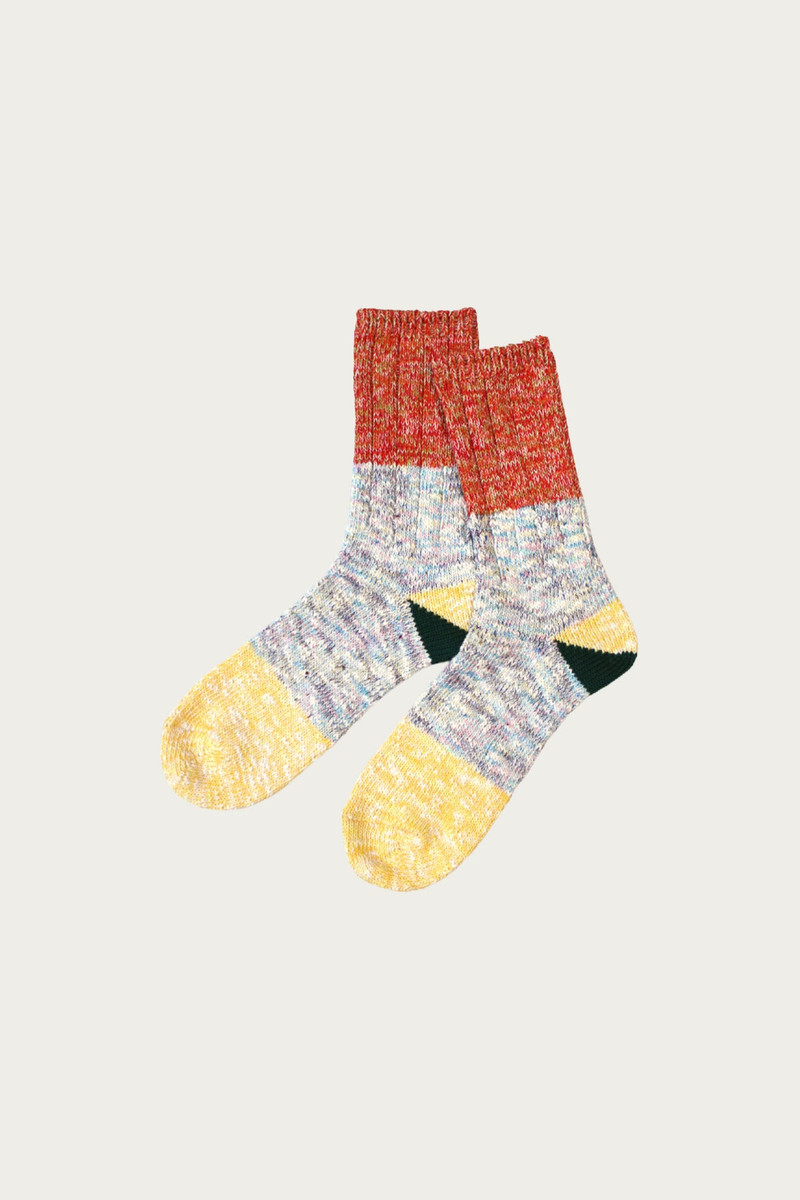 60 Yarns 2 TONES HEEL Socks - Yellow 1