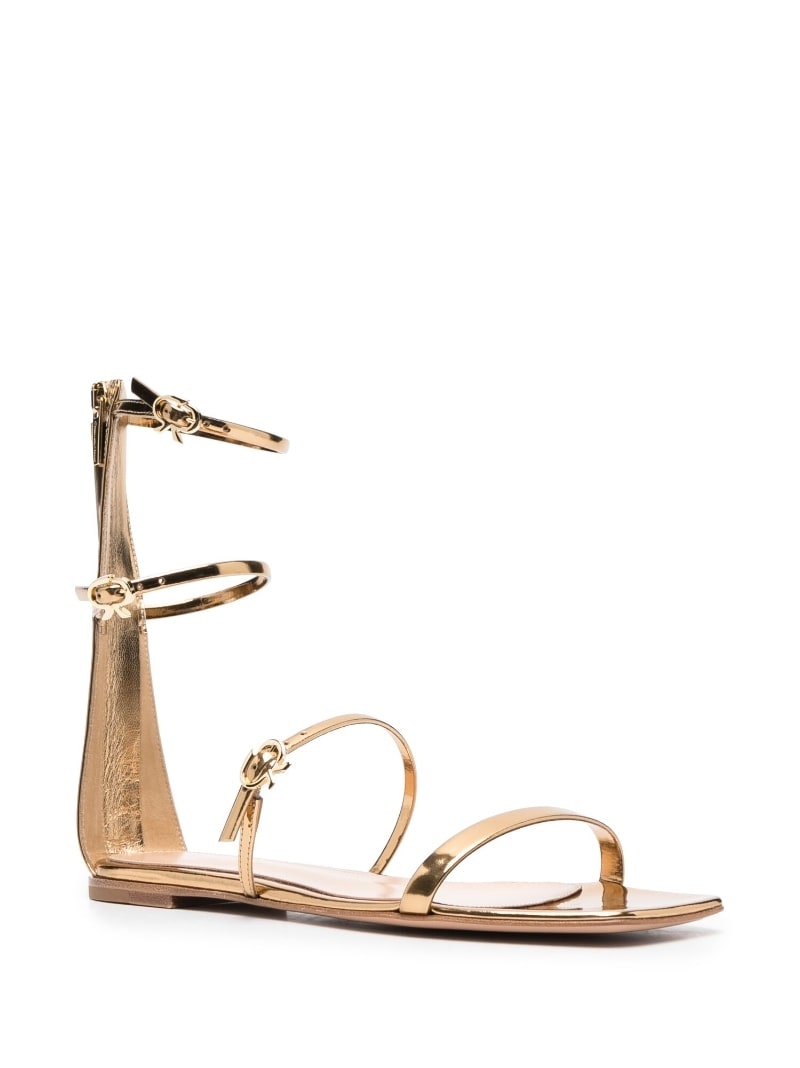 metallic Ribbon flat sandals - 2