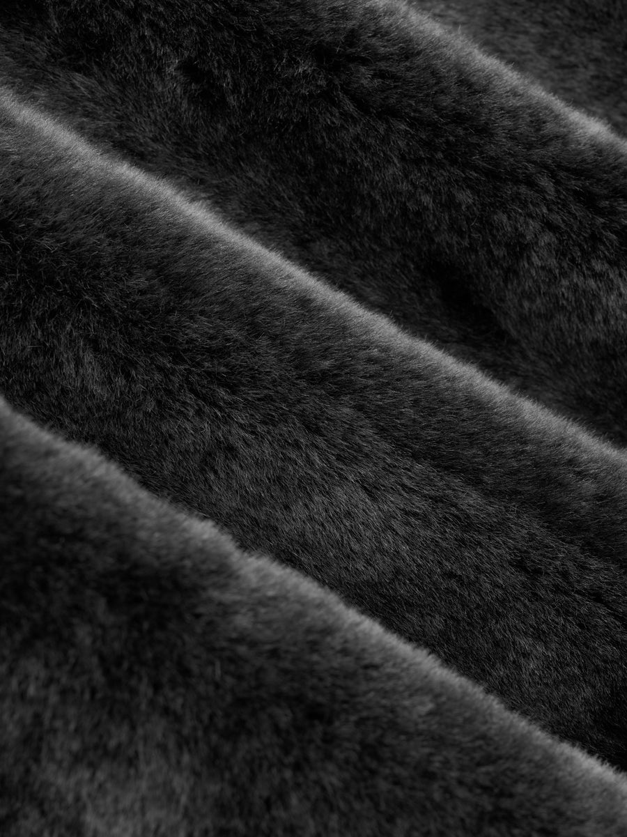 Shearling Lapelless Overcoat - 4