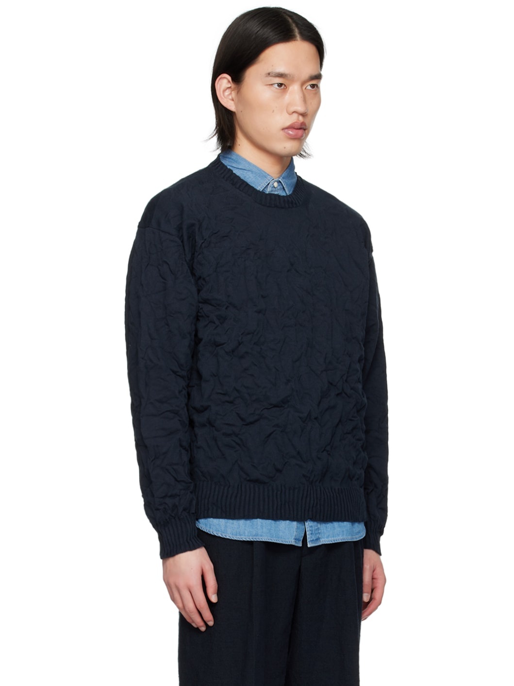 Navy Crewneck Sweater - 4