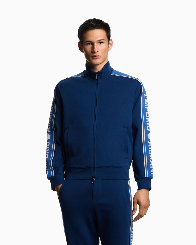 EMPORIO ARMANI ASV DOUBLE-JERSEY FULL-ZIP SWEATSHIRT WITH LOGO STRIPE outlook