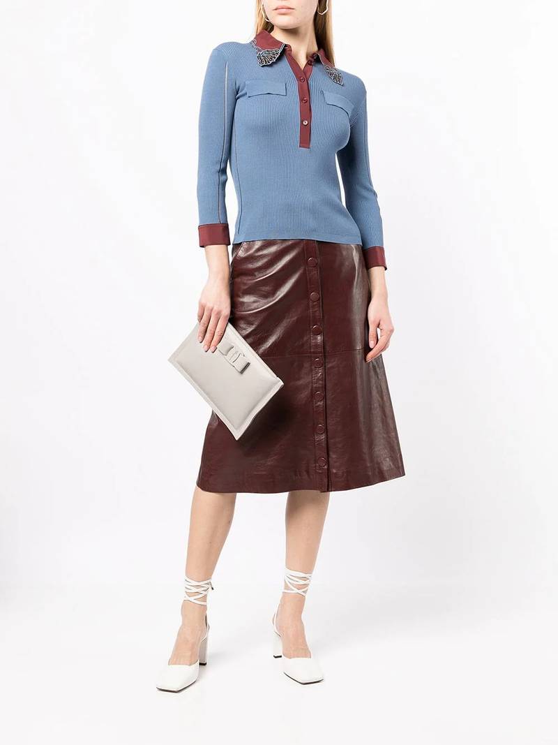 FERRAGAMO logo-plaque clutch bag outlook