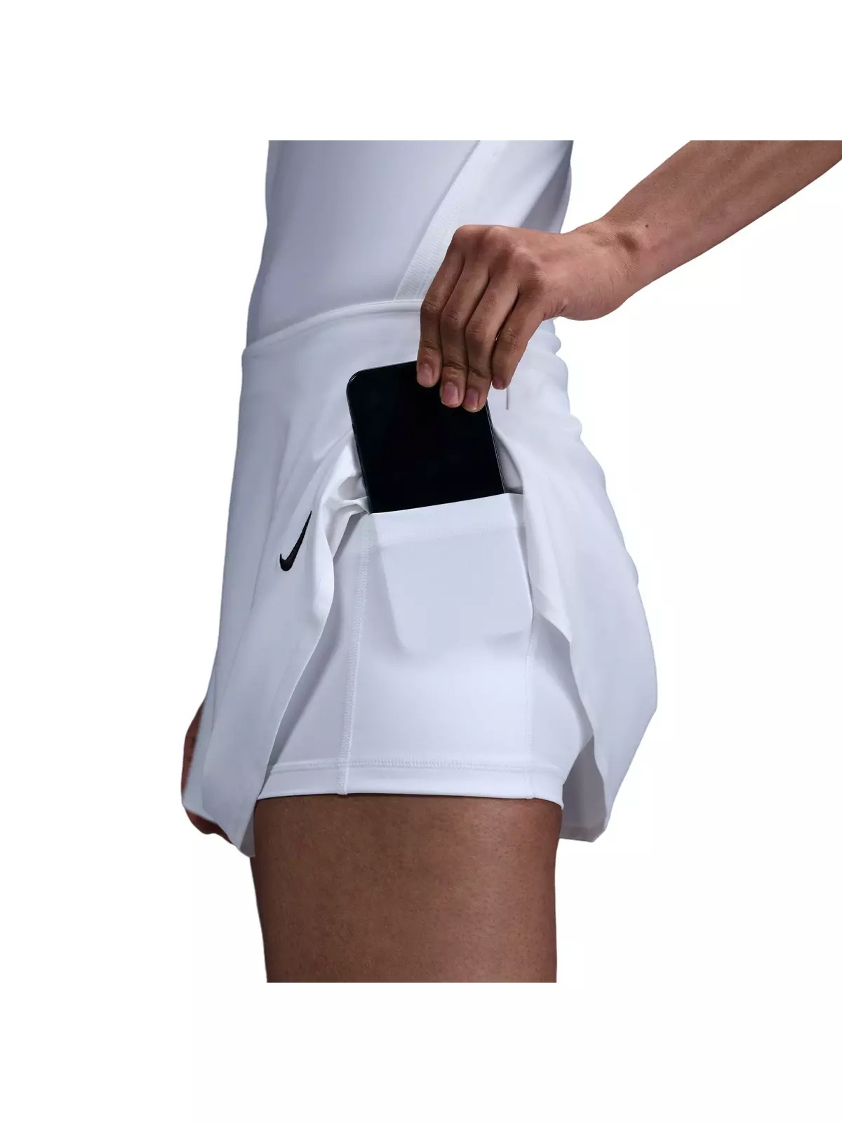Women's Dri-FIT Victory Mid-Rise Short Flouncy Tennis Skirt -White - 7