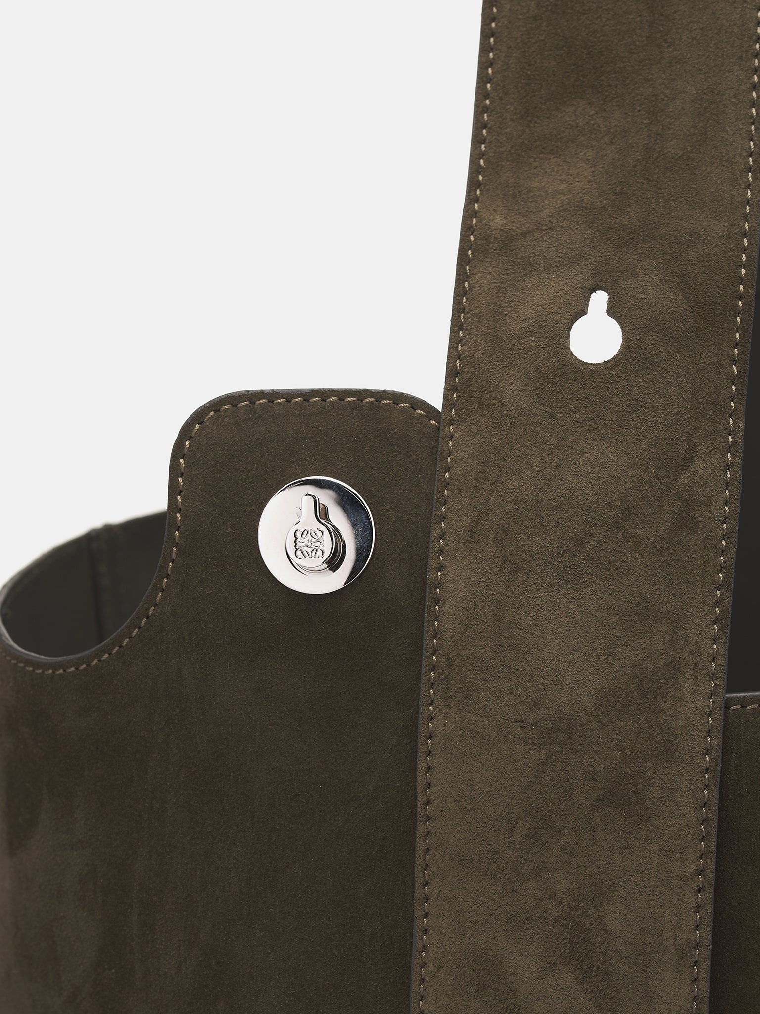 Large Suede Pebble Bucket Bag - 4