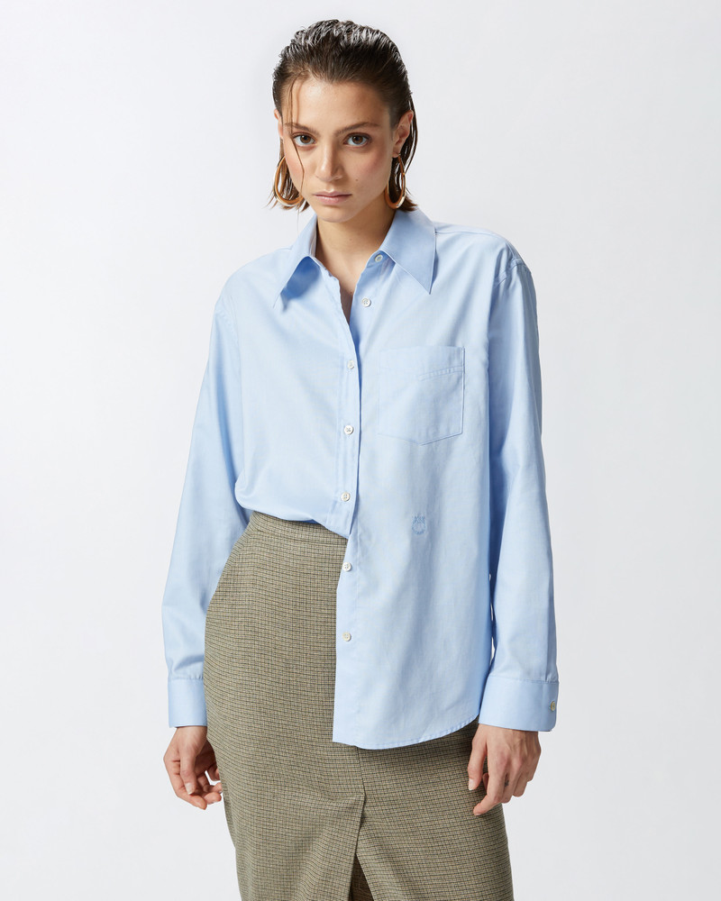 PINKO LIGHT BLUE COTTON OXFORD SHIRT outlook