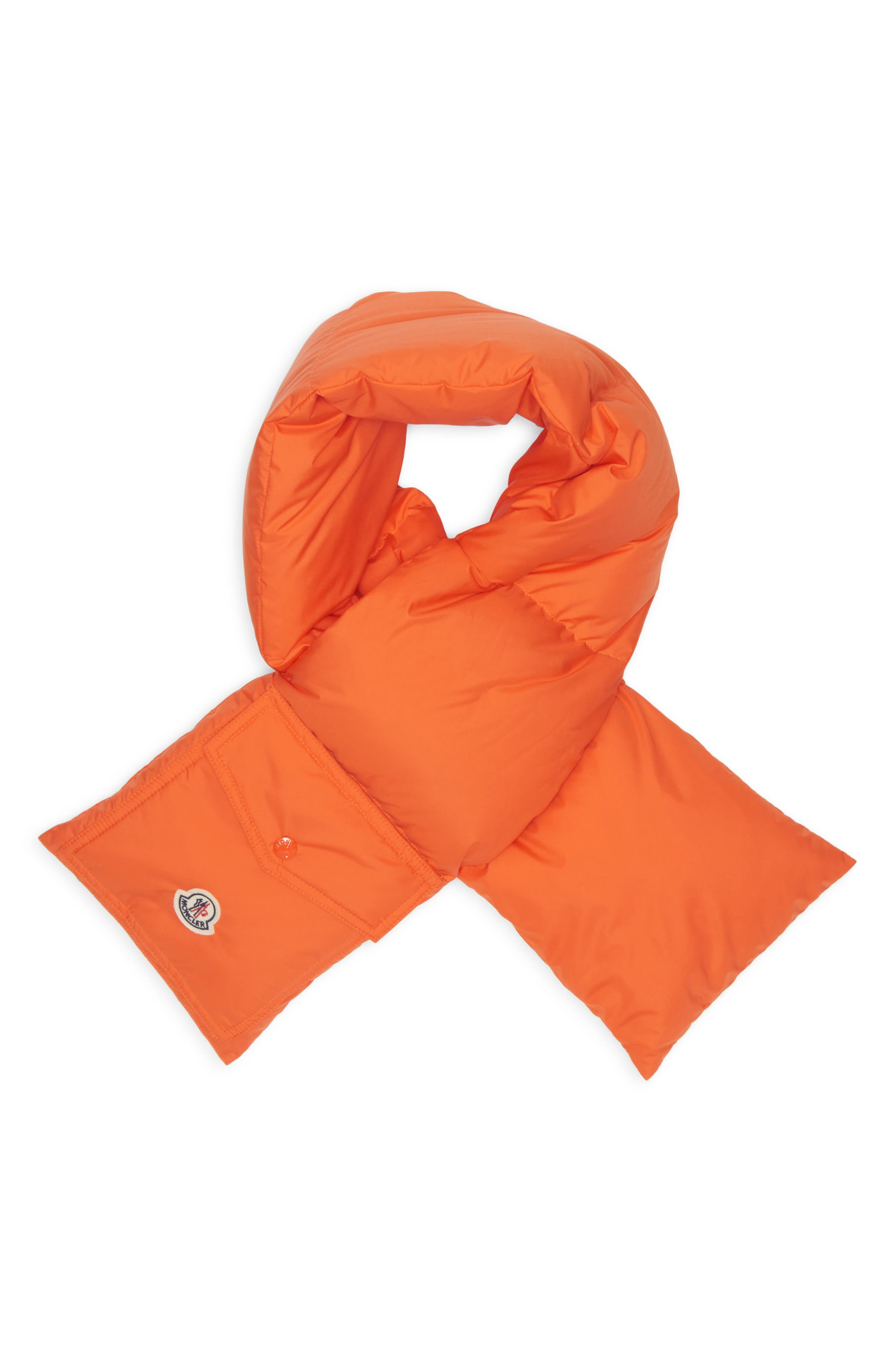 Moncler Down Puffer Scarf in Mandarin Orange at Nordstrom - 3