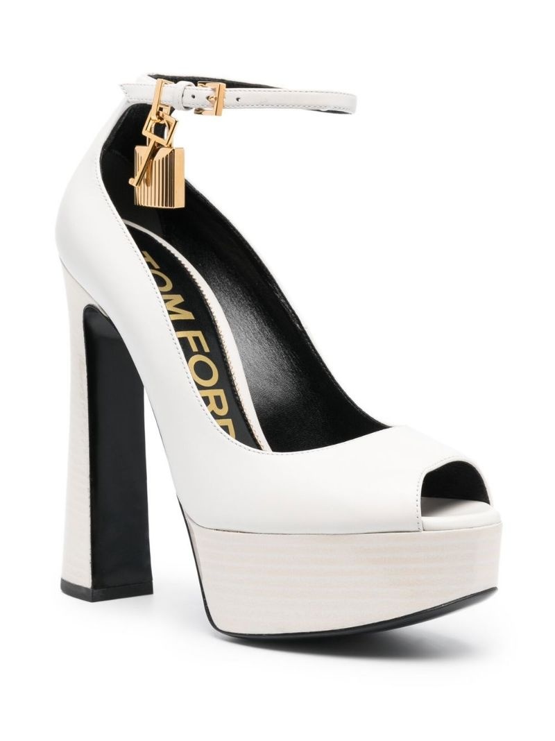 padlock charm platform pumps - 2