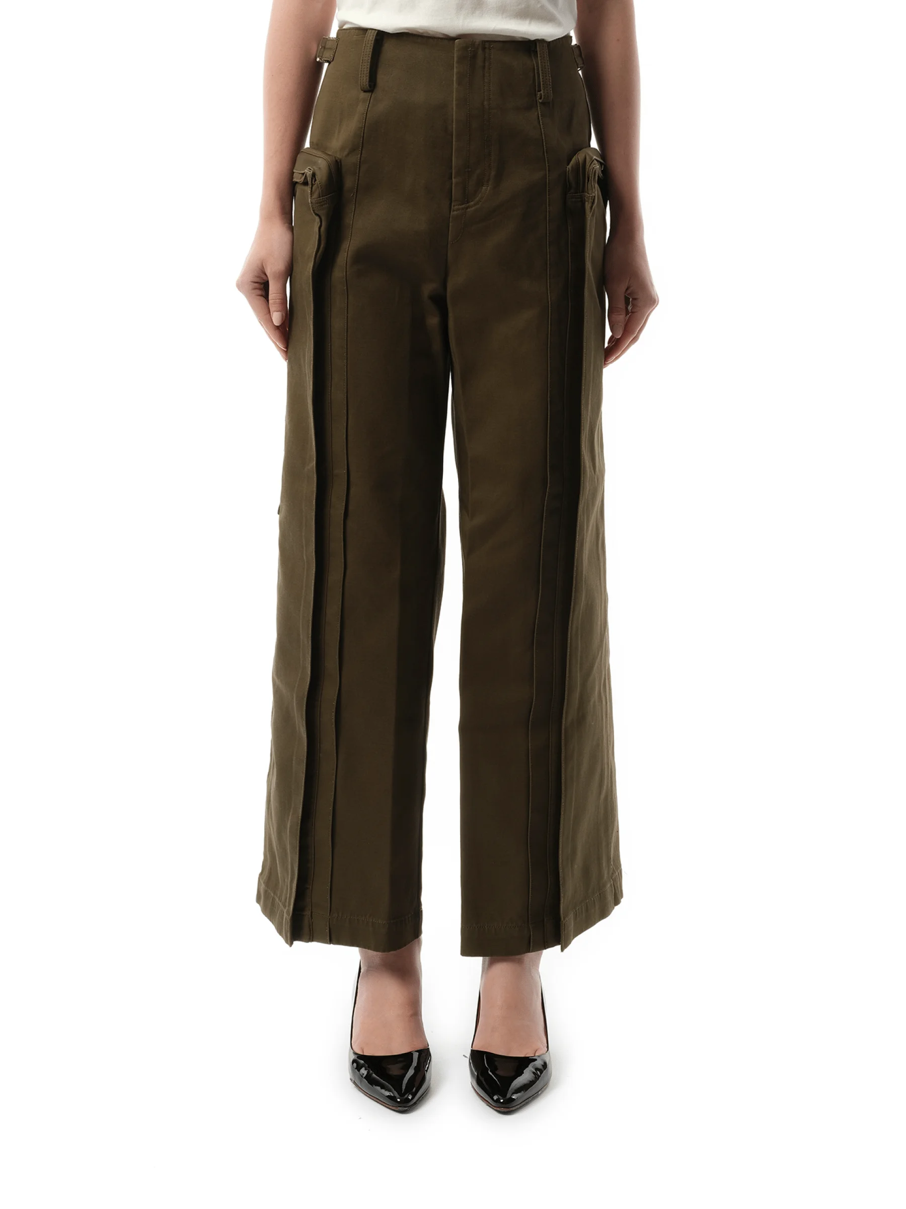 Oversized Cargo Pants in Olive - 1