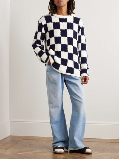 The Elder Statesman Checked Cashmere and Silk-Blend Bouclé Sweater outlook