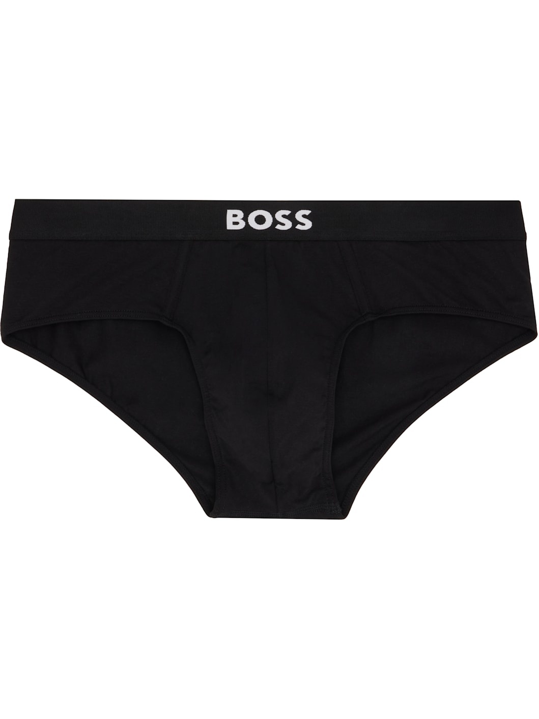Three-Pack White & Black Logo-Waistband Briefs - 6