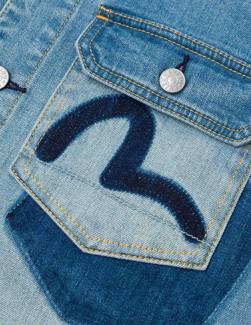 Deconstructed with Multi-pocket Loose Fit Denim Jacket 9