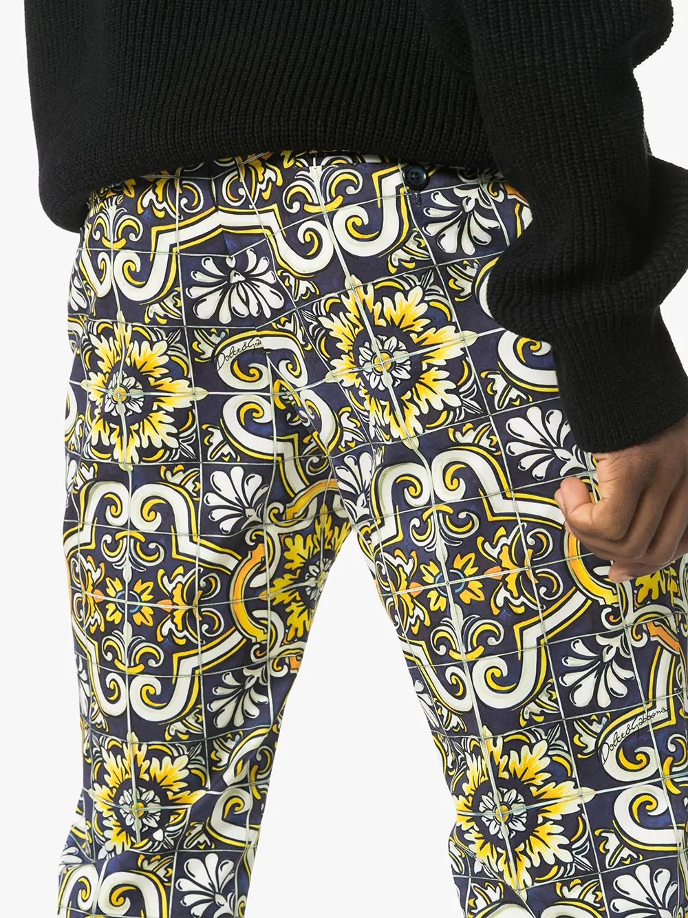 Maioliche print tailored trousers - 5